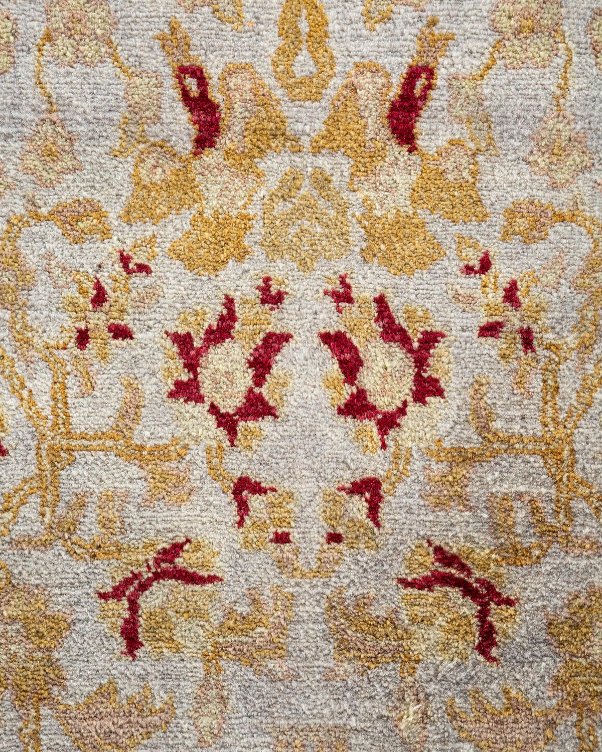 Pakistani Contemporary Overdyed Hand Knotted Wool Gray Area Rug For Sale