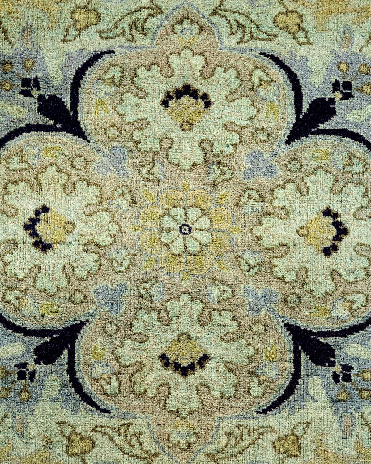 Pakistano Contemporary Overdyed Hand Knotted Wool Gray Area Rugs (Tappeto di lana grigio) in vendita