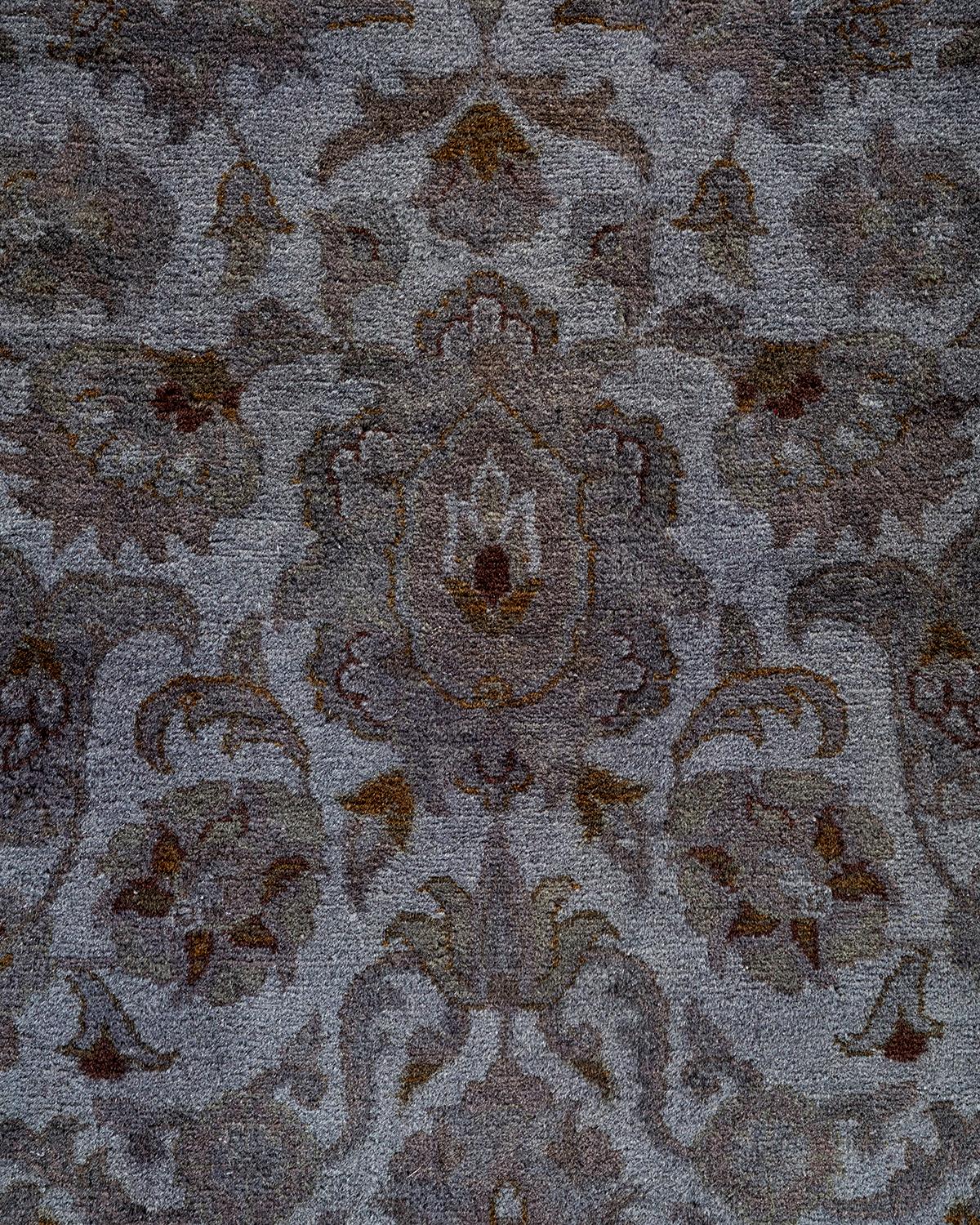 Alfombra de lana teñida a mano gris contemporánea Pakistaní en venta