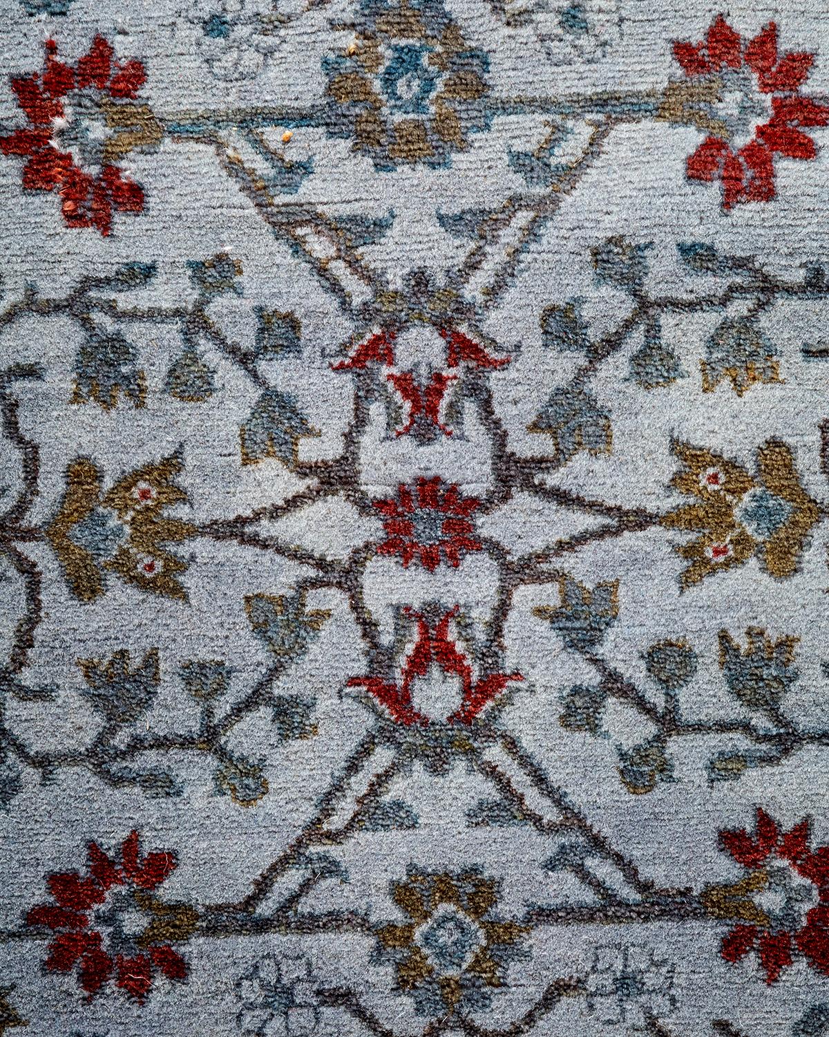 Pakistano Contemporary Overdyed Hand Knotted Wool Gray Area Rugs (Tappeto di lana grigio) in vendita