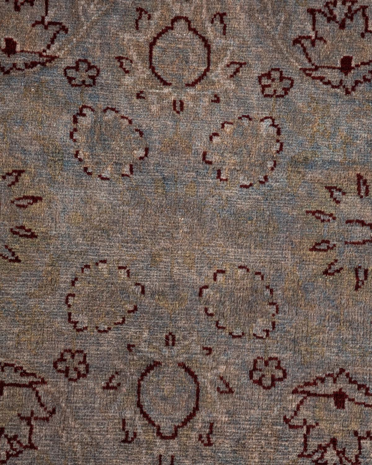 Alfombra de lana teñida a mano gris contemporánea Pakistaní en venta