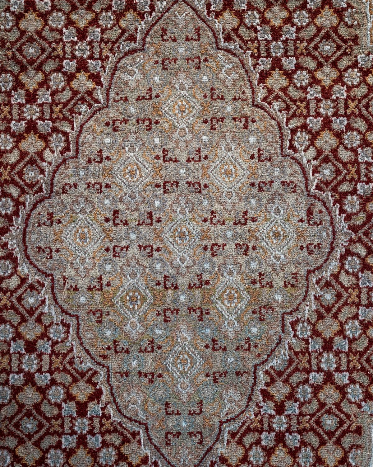 Pakistano Contemporary Overdyed Hand Knotted Wool Gray Area Rugs (Tappeto di lana grigio) in vendita