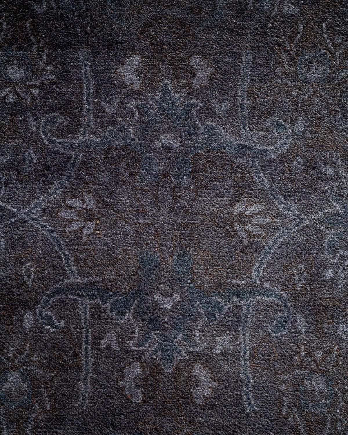 Alfombra de lana teñida a mano gris contemporánea Pakistaní en venta