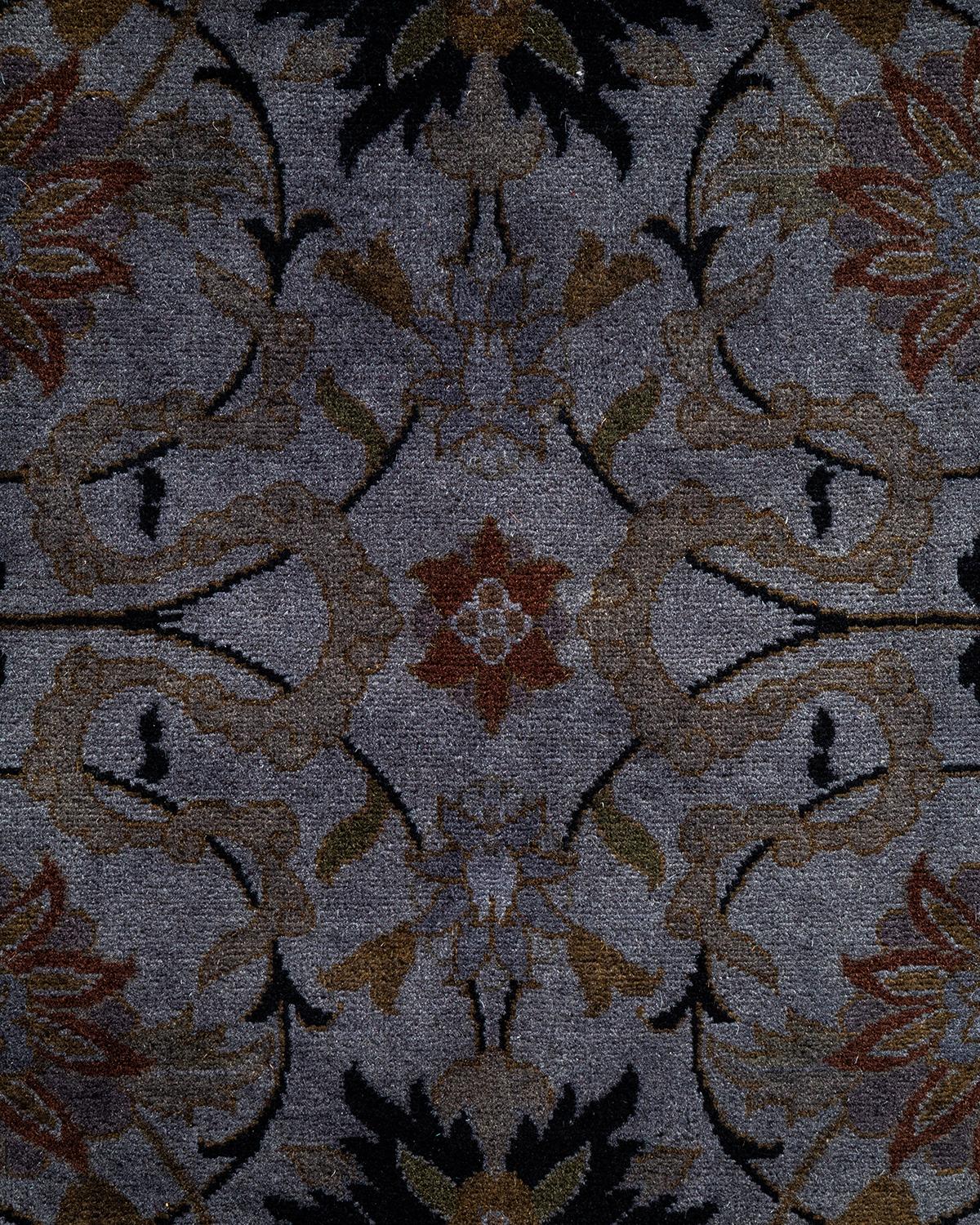 Pakistano Contemporary Overdyed Hand Knotted Wool Gray Area Rugs (Tappeto di lana grigio) in vendita