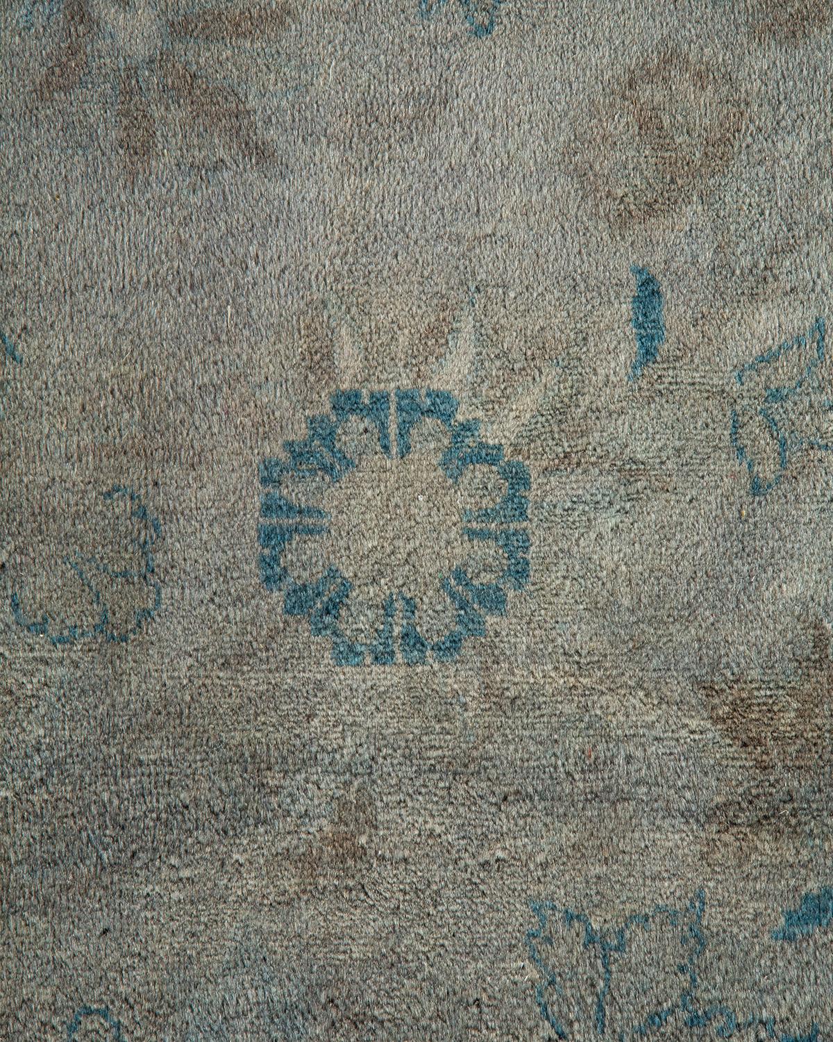 Alfombra de lana teñida a mano gris contemporánea Pakistaní en venta
