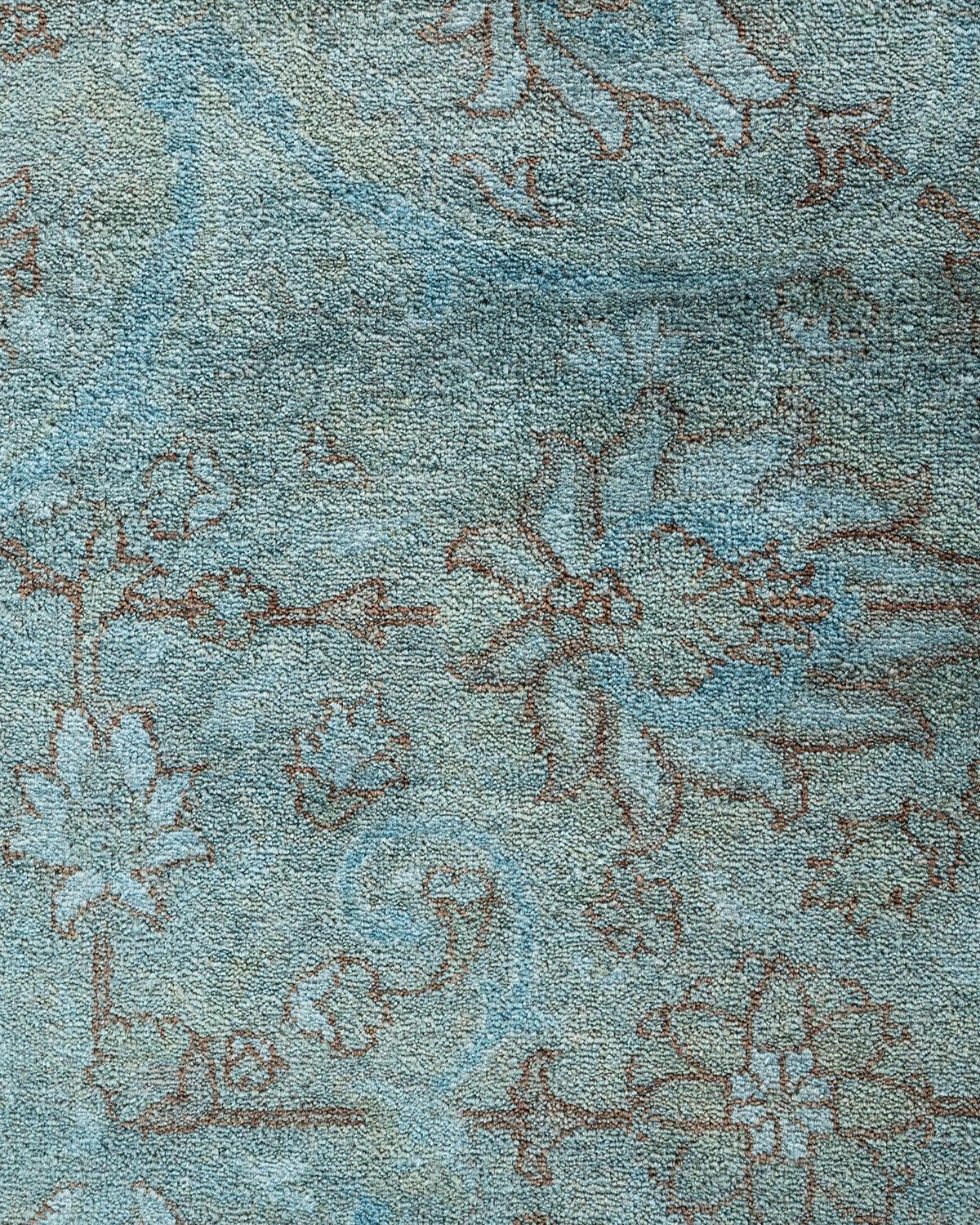 Pakistano Contemporary Overdyed Hand Knotted Wool Gray Area Rugs (Tappeto di lana grigio) in vendita