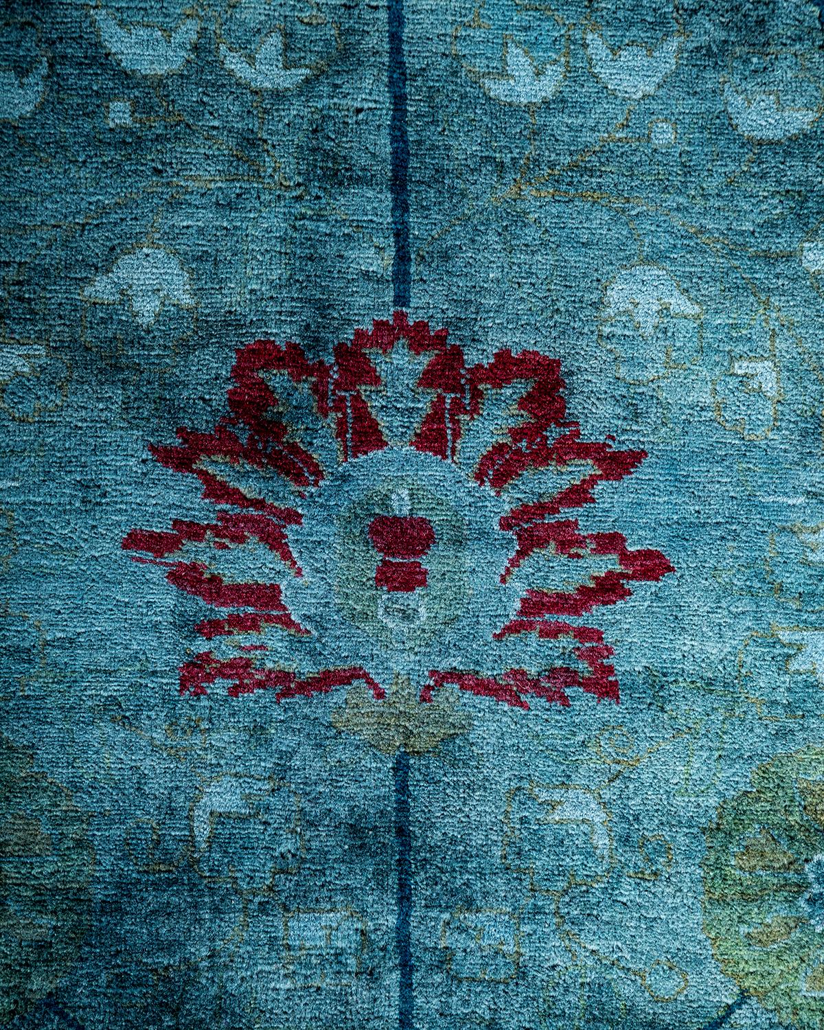 Pakistano Contemporary Overdyed Hand Knotted Wool Gray Area Rugs (Tappeto di lana grigio) in vendita