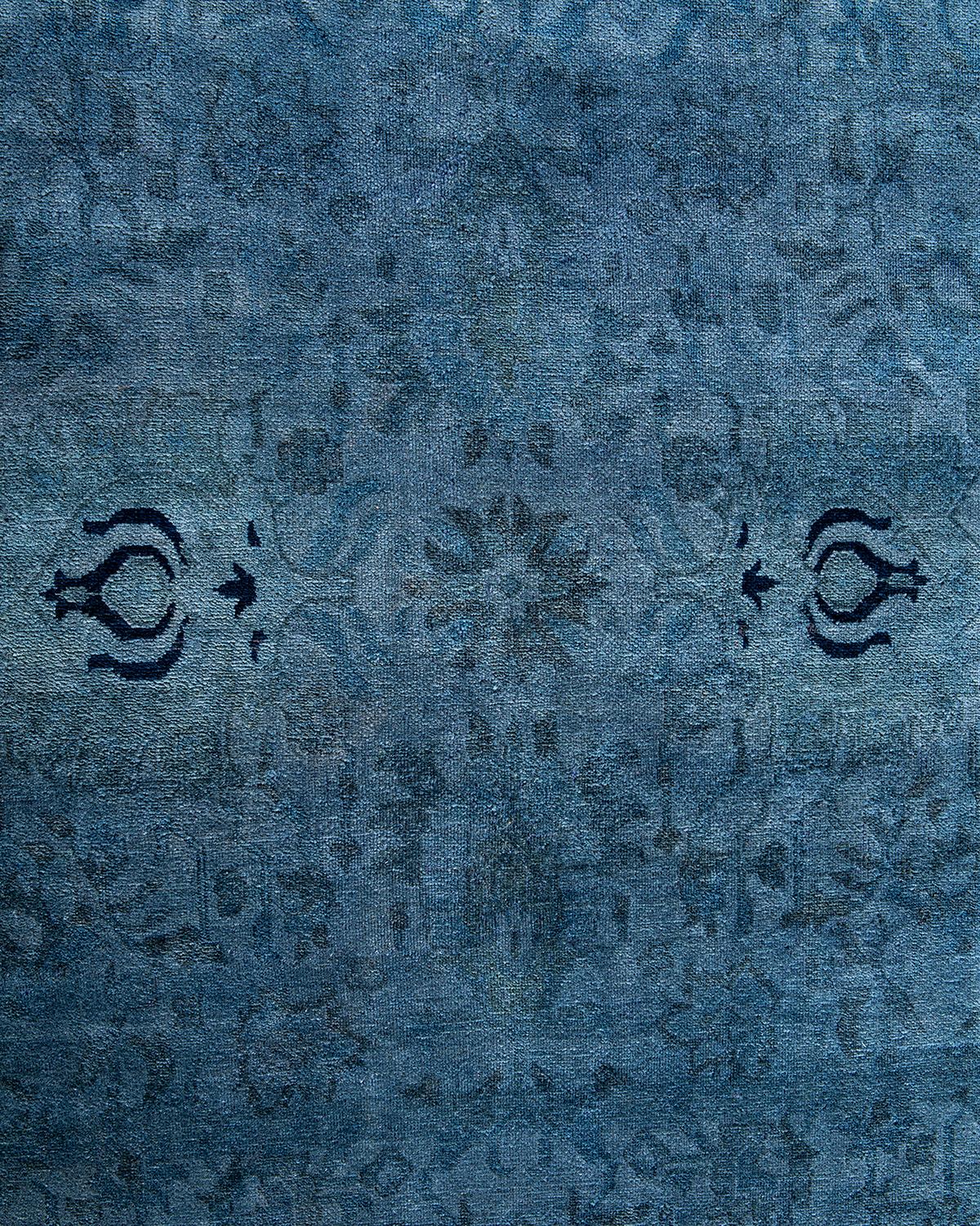 Pakistano Contemporary Overdyed Hand Knotted Wool Gray Area Rugs (Tappeto di lana grigio) in vendita