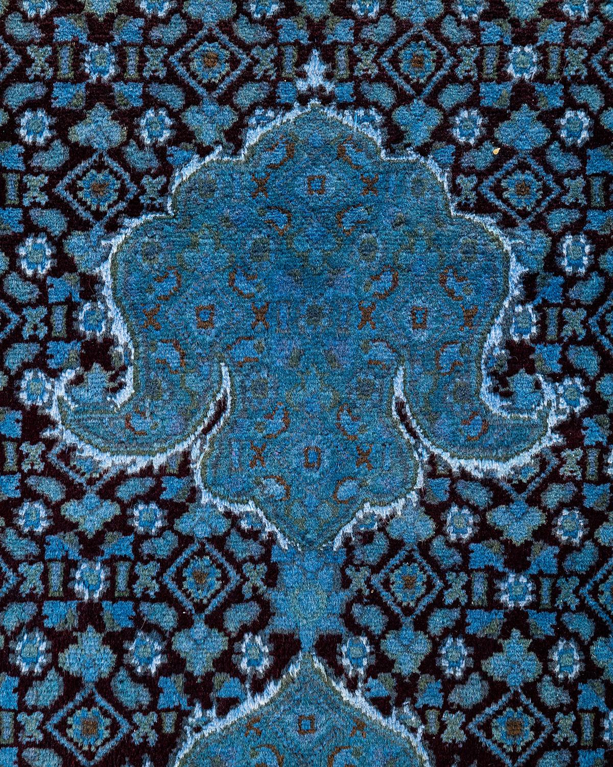 Contemporary Overdyed Hand Knotted Wool Gray Area Rug (Pakistanisch) im Angebot
