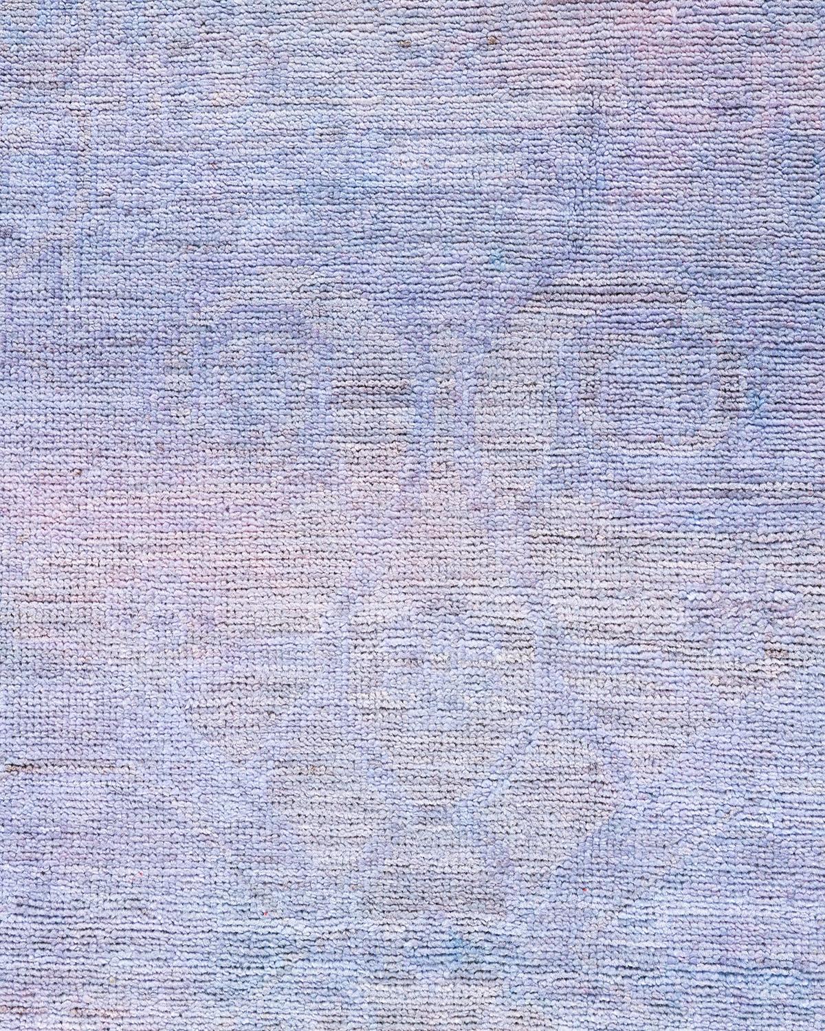 Pakistano Contemporary Overdyed Hand Knotted Wool Gray Area Rugs (Tappeto di lana grigio) in vendita
