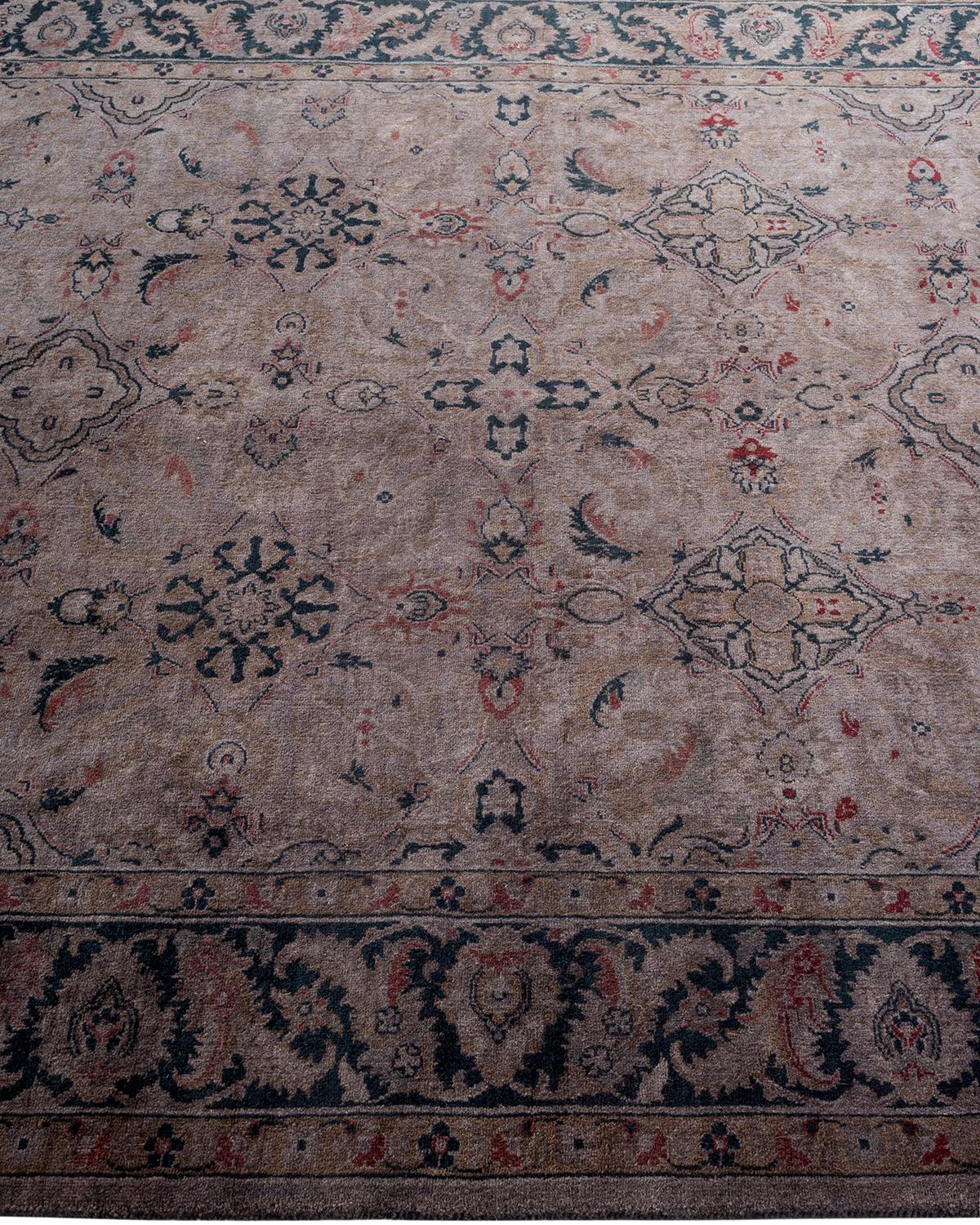 Contemporary Overdyed Hand Knotted Wool Gray Area Rug im Zustand „Neu“ im Angebot in Norwalk, CT
