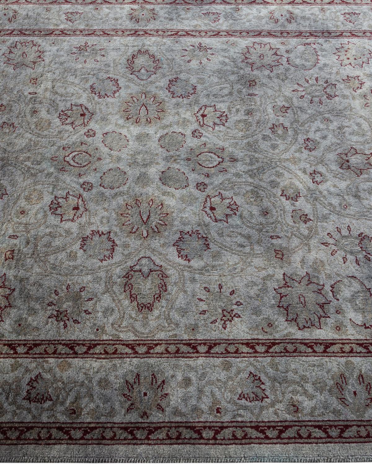 Contemporary Overdyed Hand Knotted Wool Gray Area Rug In New Condition For Sale In Norwalk, CT