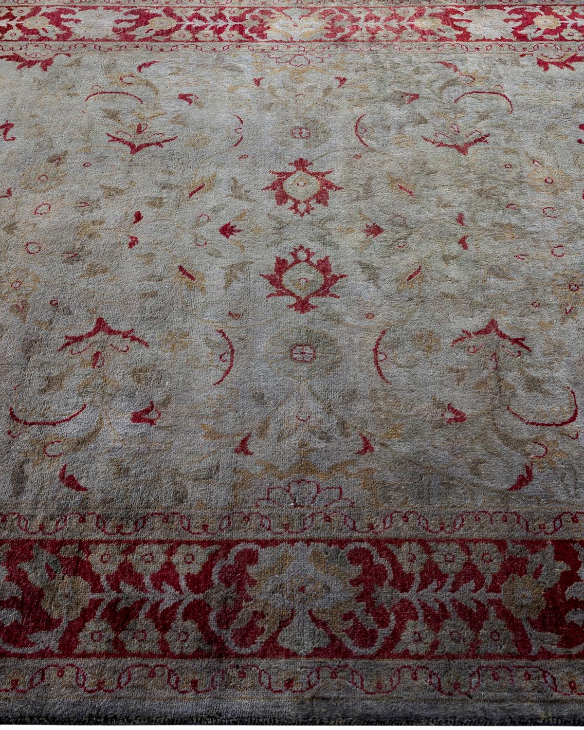 Contemporary Overdyed Hand Knotted Wool Gray Area Rug im Zustand „Neu“ im Angebot in Norwalk, CT