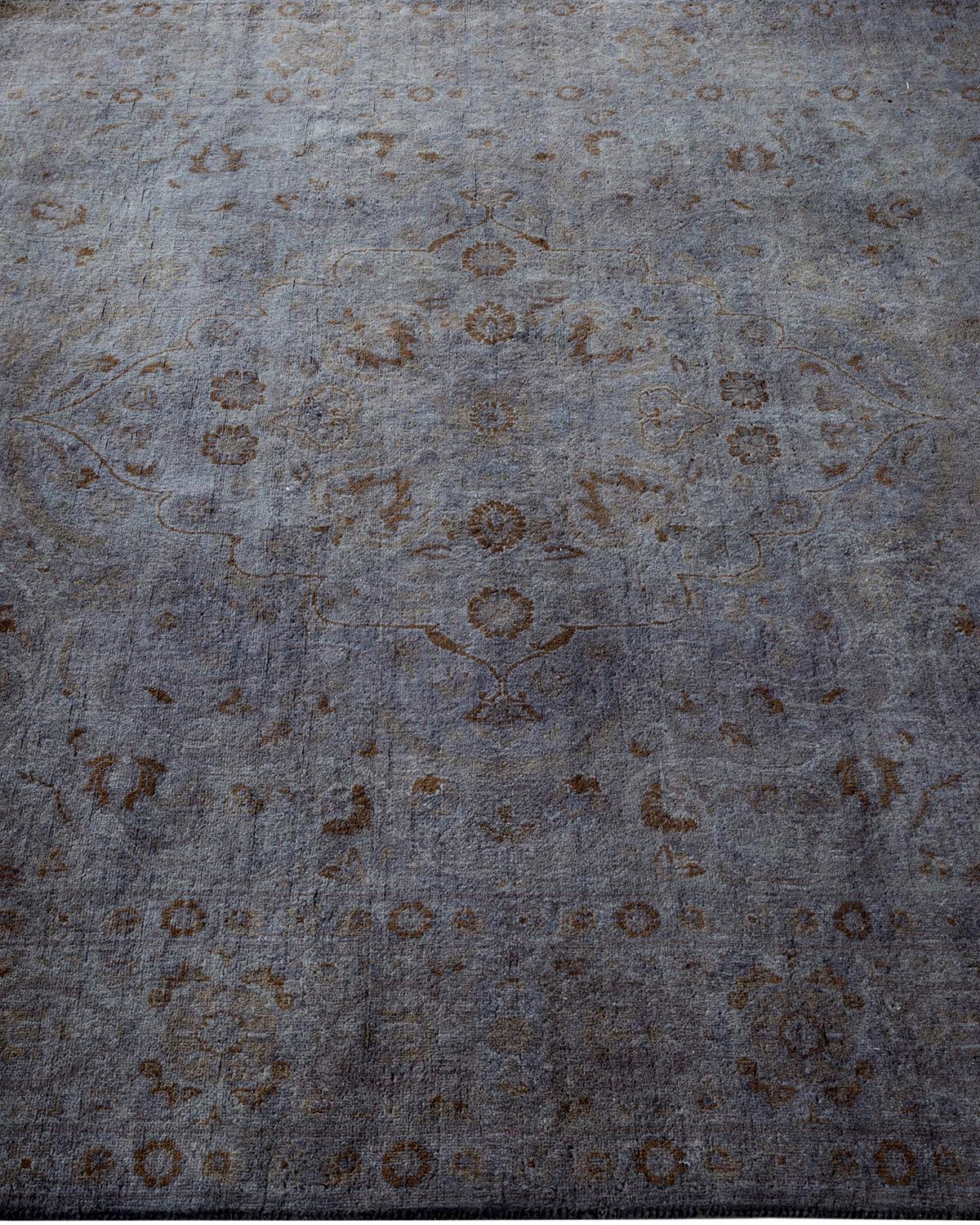Contemporary Overdyed Hand Knotted Wool Gray Area Rug im Zustand „Neu“ im Angebot in Norwalk, CT