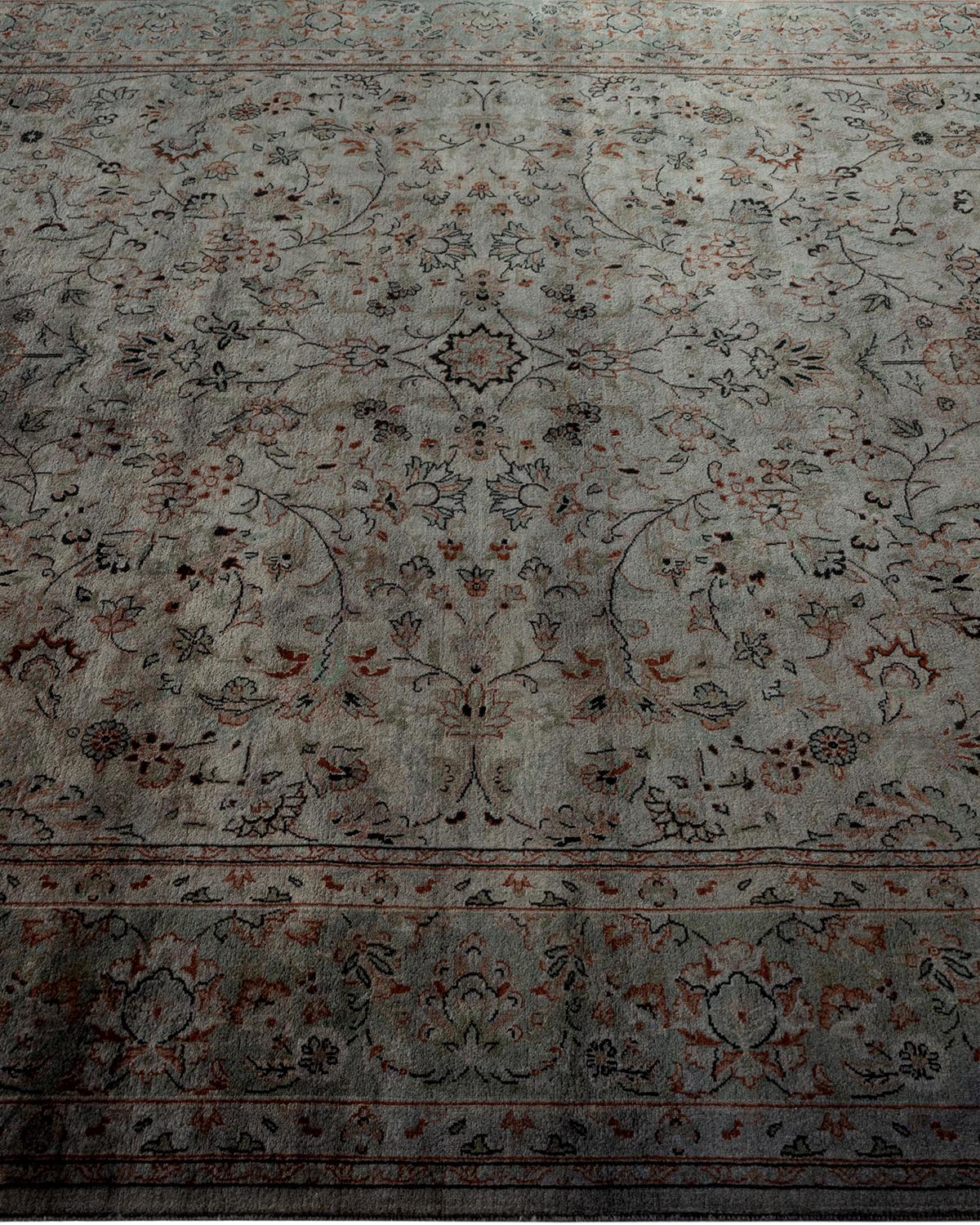 Contemporary Overdyed Hand Knotted Wool Gray Area Rug In New Condition For Sale In Norwalk, CT