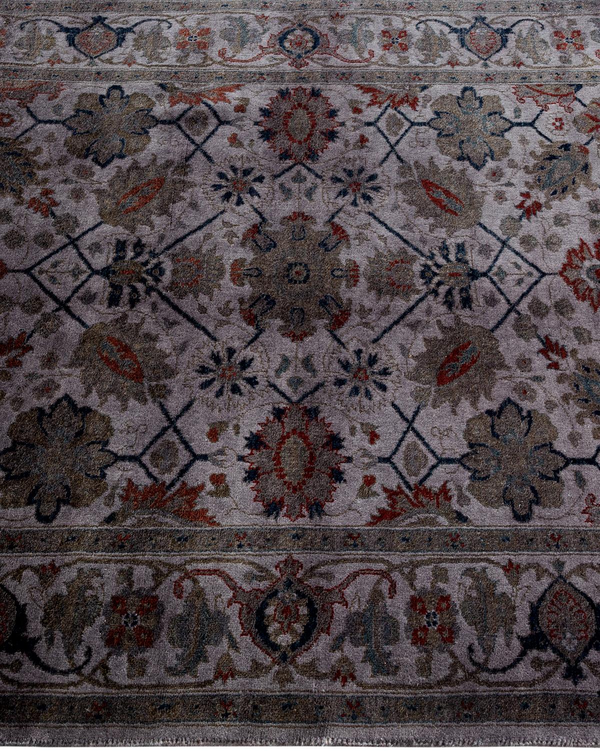 Contemporary Overdyed Hand Knotted Wool Gray Area Rug (Tapis de sol surdimensionné en laine grise nouée à la main) Neuf - En vente à Norwalk, CT