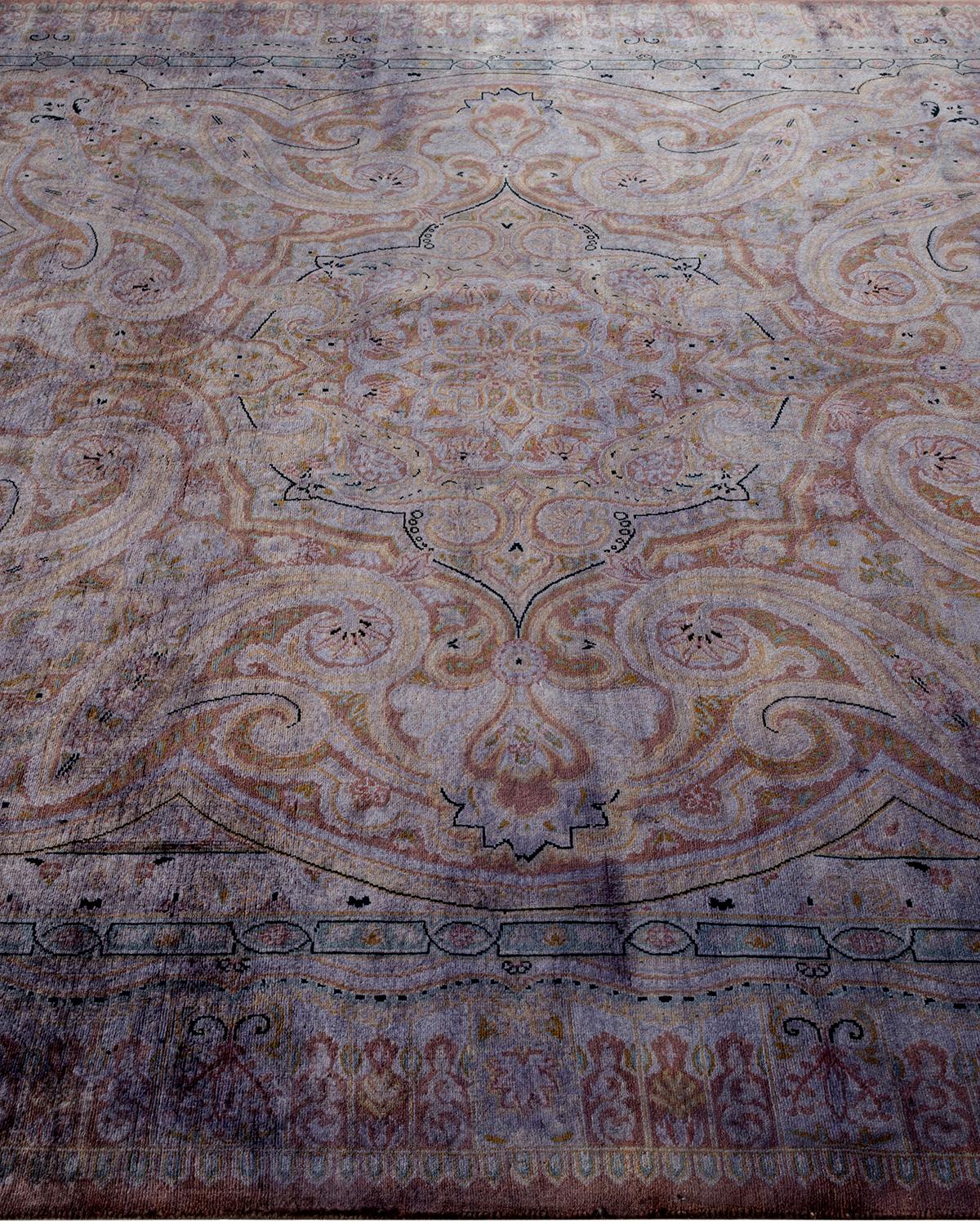Contemporary Overdyed Hand Knotted Wool Gray Area Rug In New Condition For Sale In Norwalk, CT