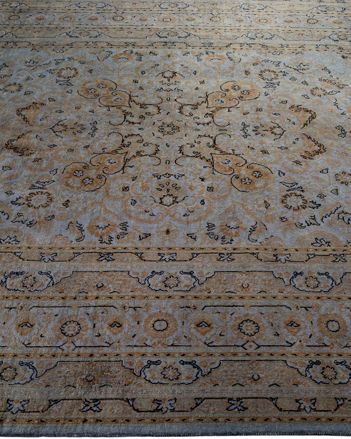 Contemporary Overdyed Hand Knotted Wool Gray Area Rug In New Condition For Sale In Norwalk, CT