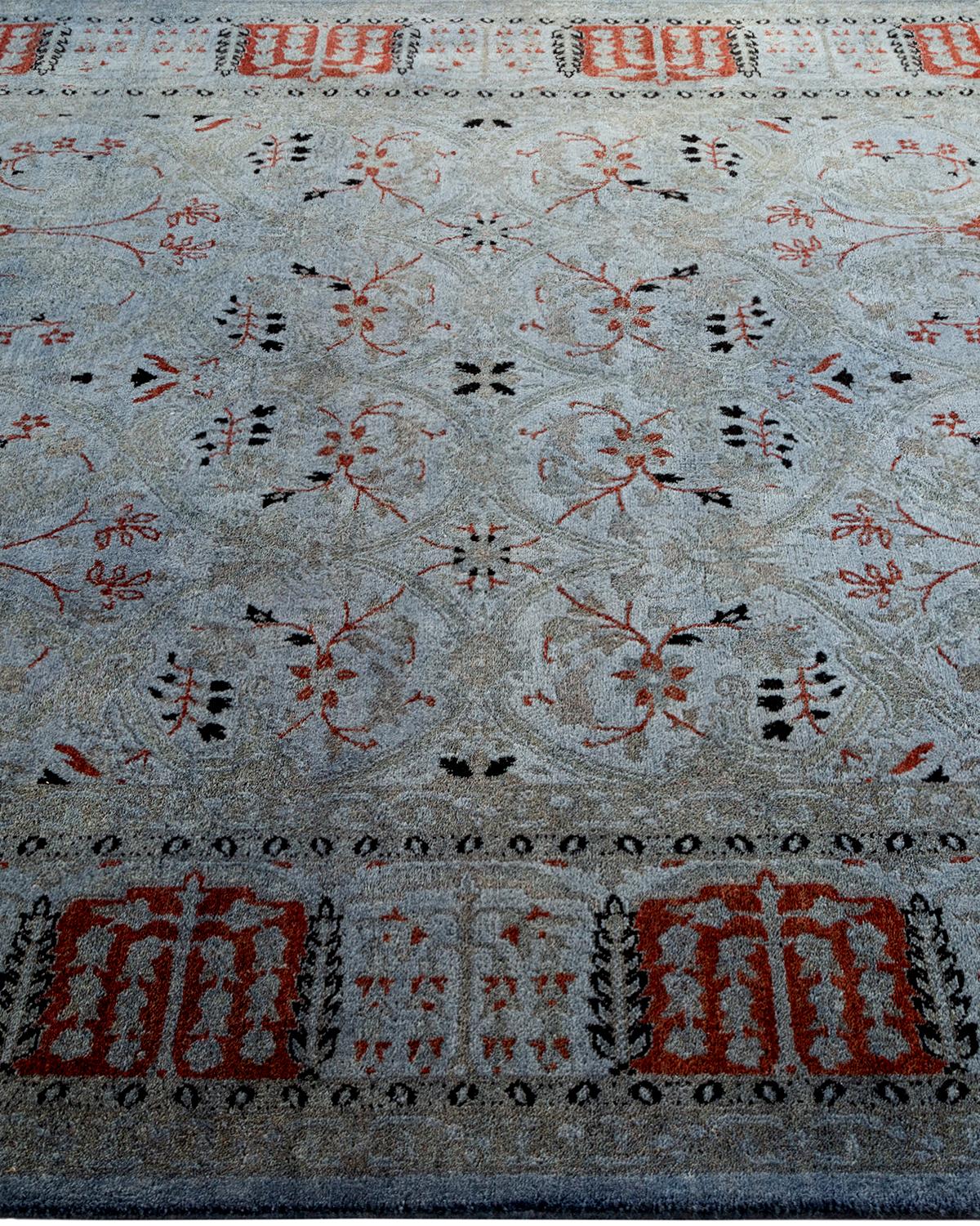 Contemporary Overdyed Hand Knotted Wool Gray Area Rug (Tapis de sol surdimensionné en laine grise nouée à la main) Neuf - En vente à Norwalk, CT