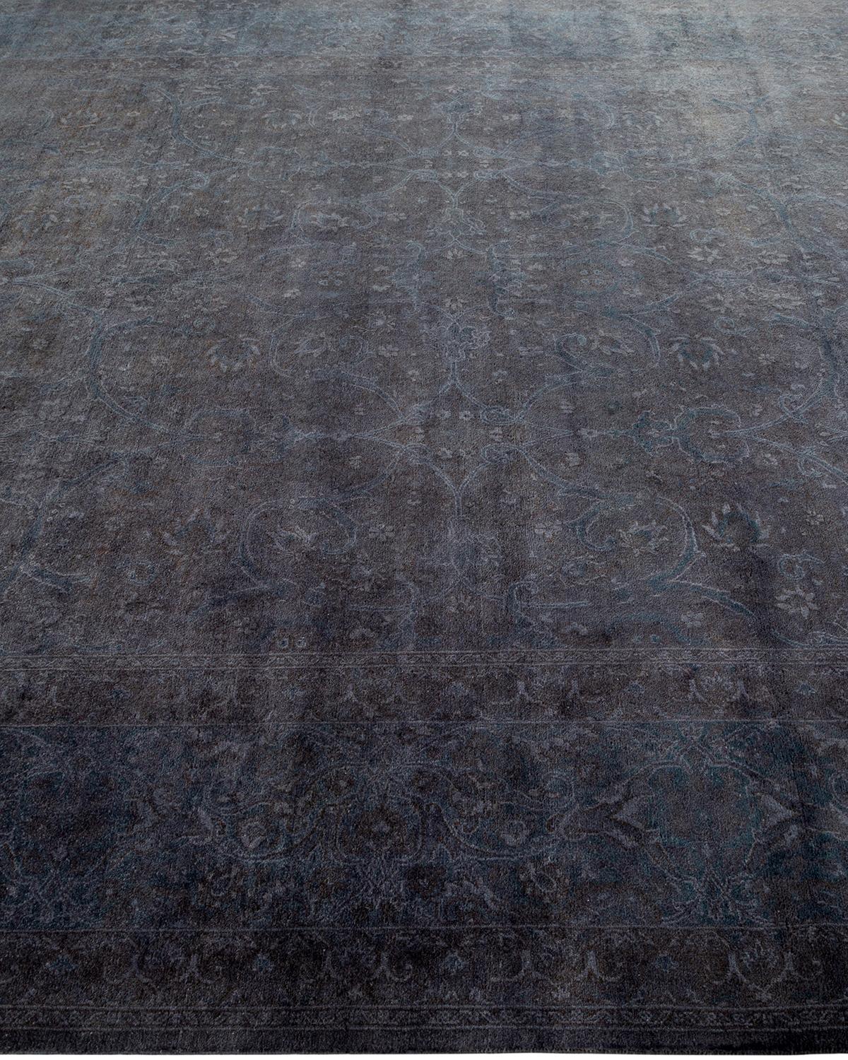 Alfombra de lana teñida a mano gris contemporánea en Nuevo estado para la venta en Norwalk, CT
