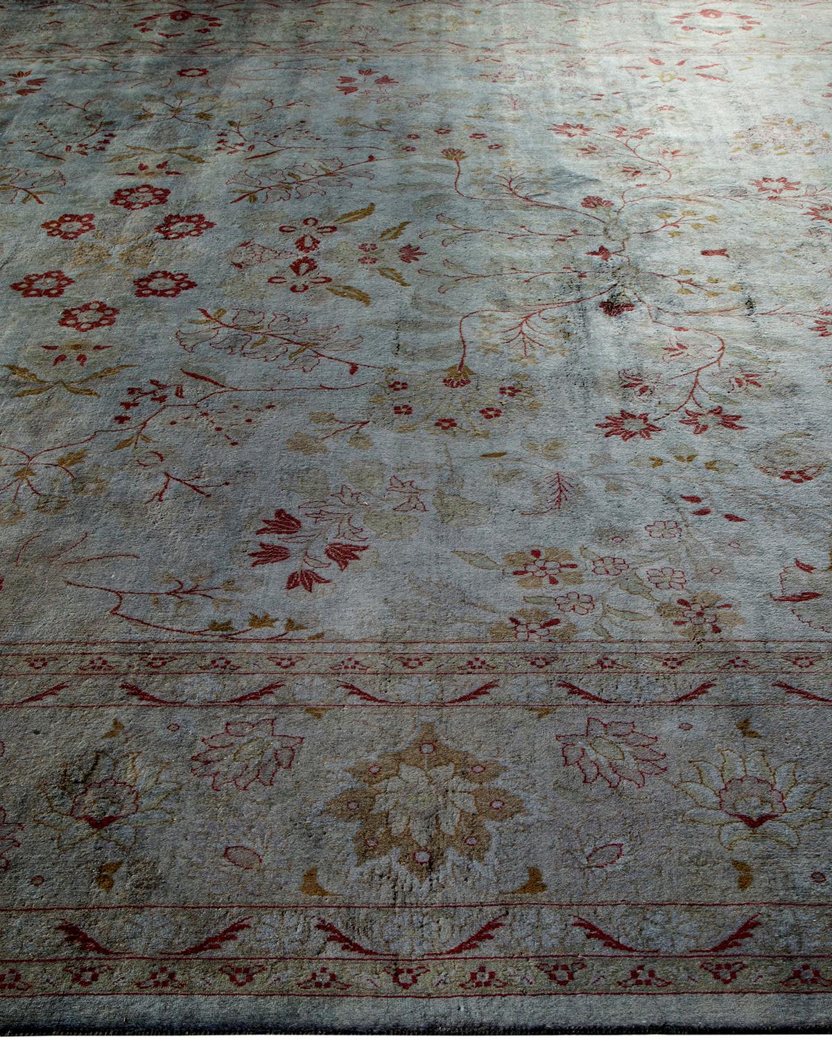 Contemporary Overdyed Hand Knotted Wool Gray Area Rug In New Condition For Sale In Norwalk, CT