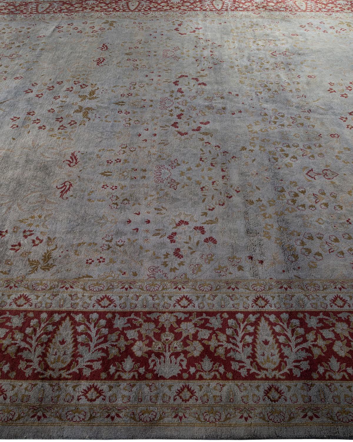 Contemporary Overdyed Hand Knotted Wool Gray Area Rug In New Condition For Sale In Norwalk, CT