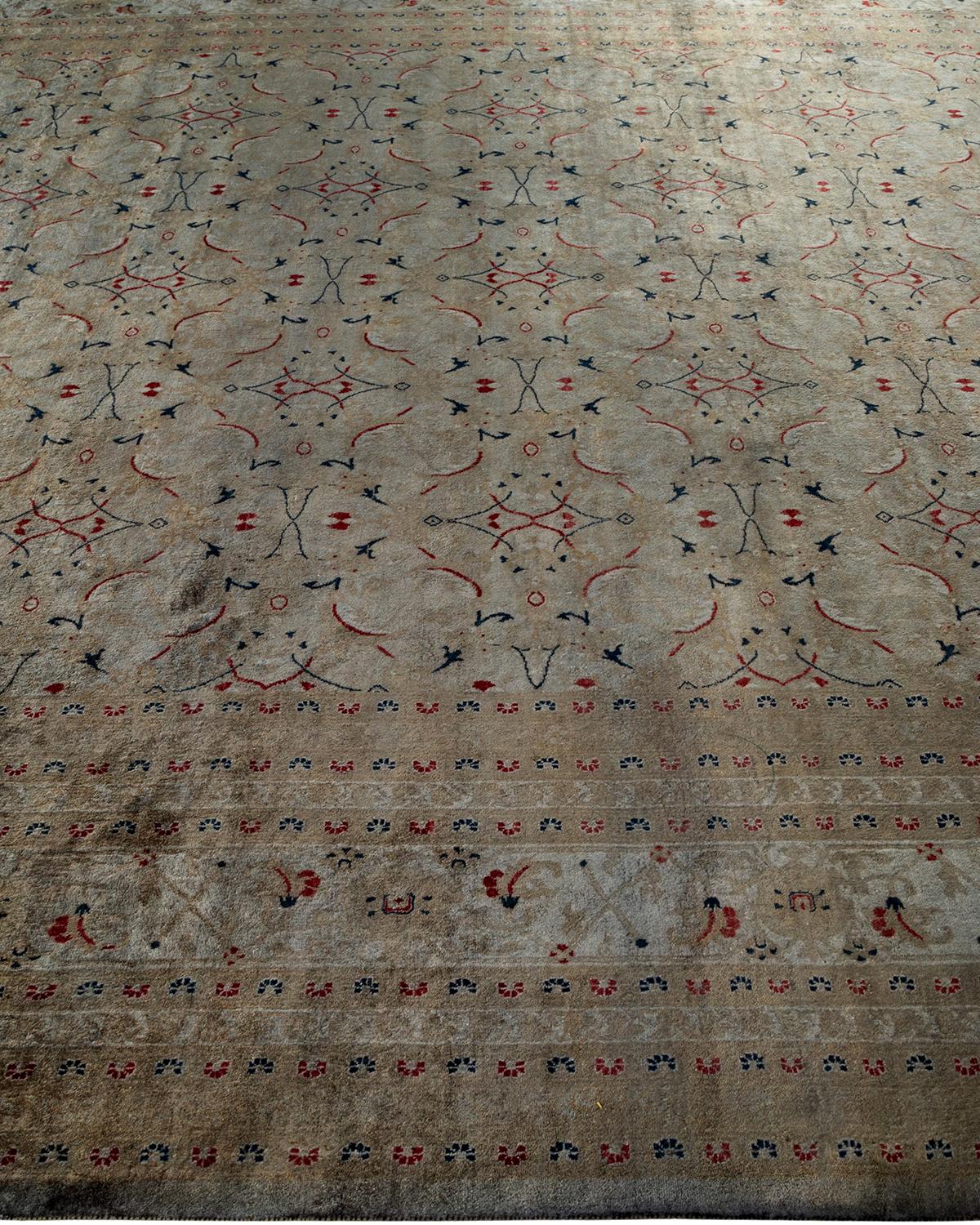 Contemporary Overdyed Hand Knotted Wool Gray Area Rug In New Condition For Sale In Norwalk, CT
