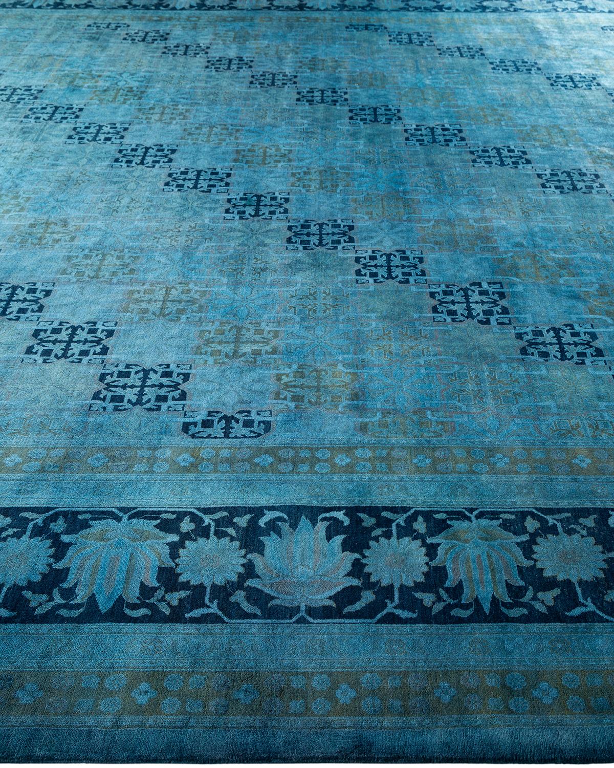 Contemporary Overdyed Hand Knotted Wool Gray Area Rug im Zustand „Neu“ im Angebot in Norwalk, CT