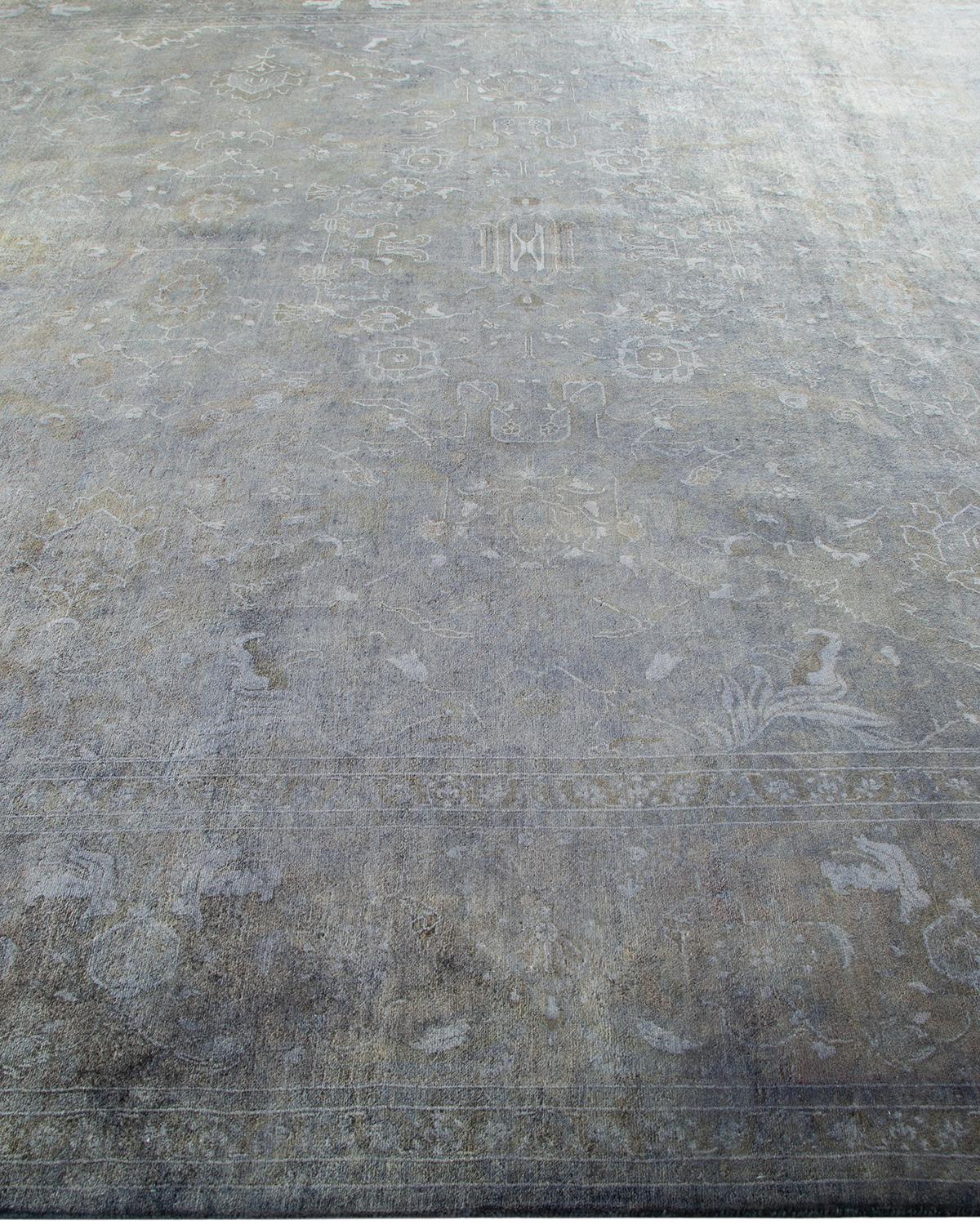 Contemporary Overdyed Hand Knotted Wool Gray Area Rugs (Tappeto di lana grigio) In condizioni Nuovo in vendita a Norwalk, CT