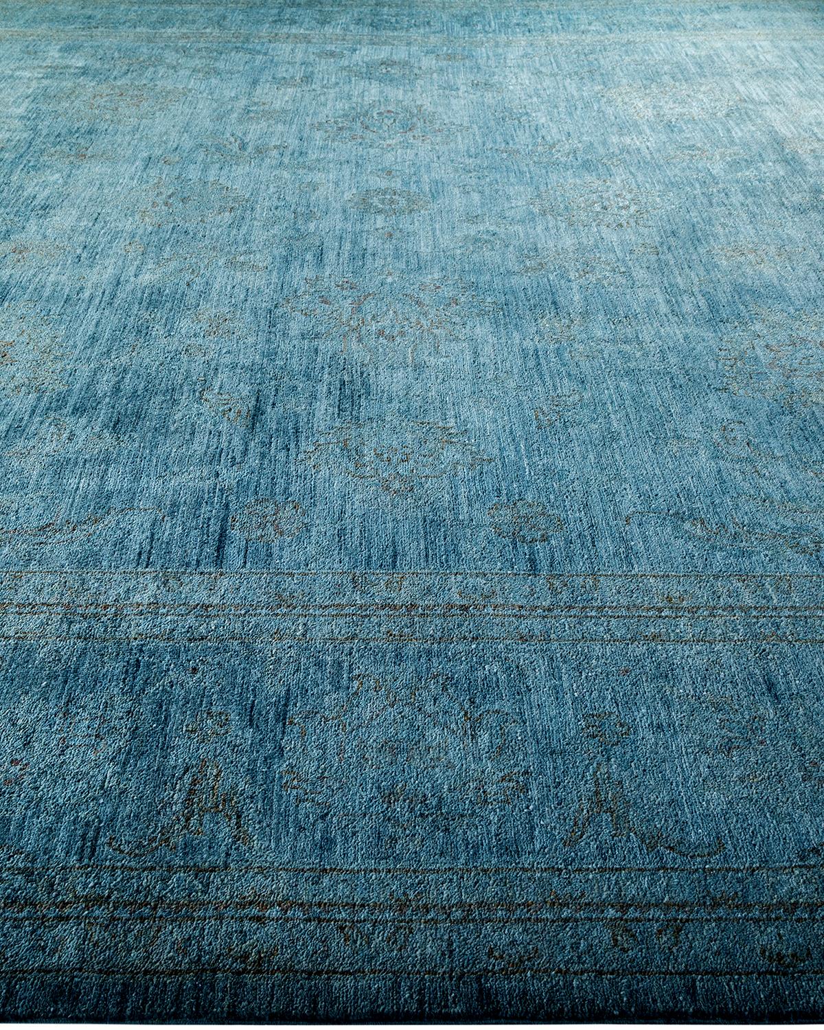 Contemporary Overdyed Hand Knotted Wool Gray Area Rug im Zustand „Neu“ im Angebot in Norwalk, CT