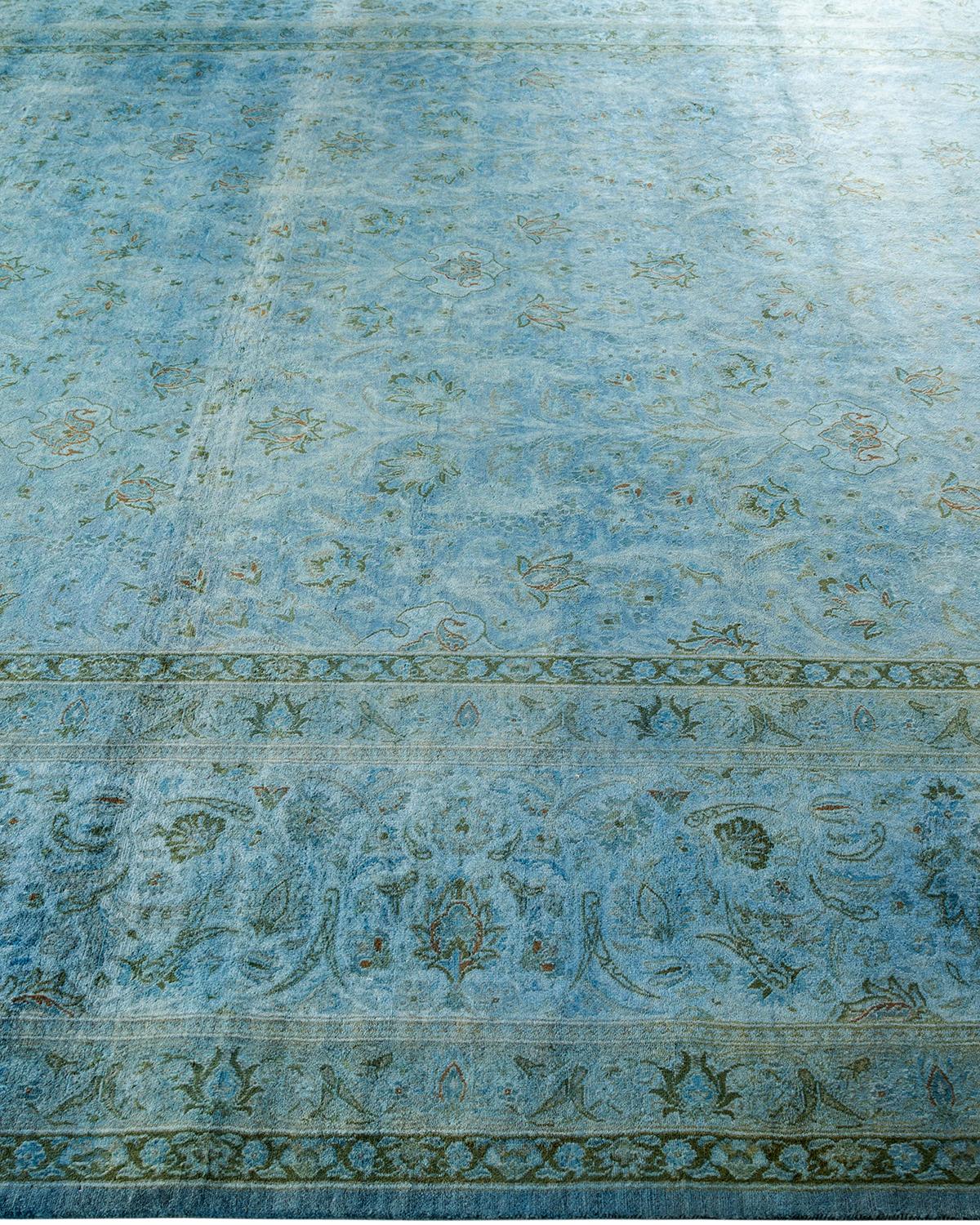 Contemporary Overdyed Hand Knotted Wool Gray Area Rug im Zustand „Neu“ im Angebot in Norwalk, CT