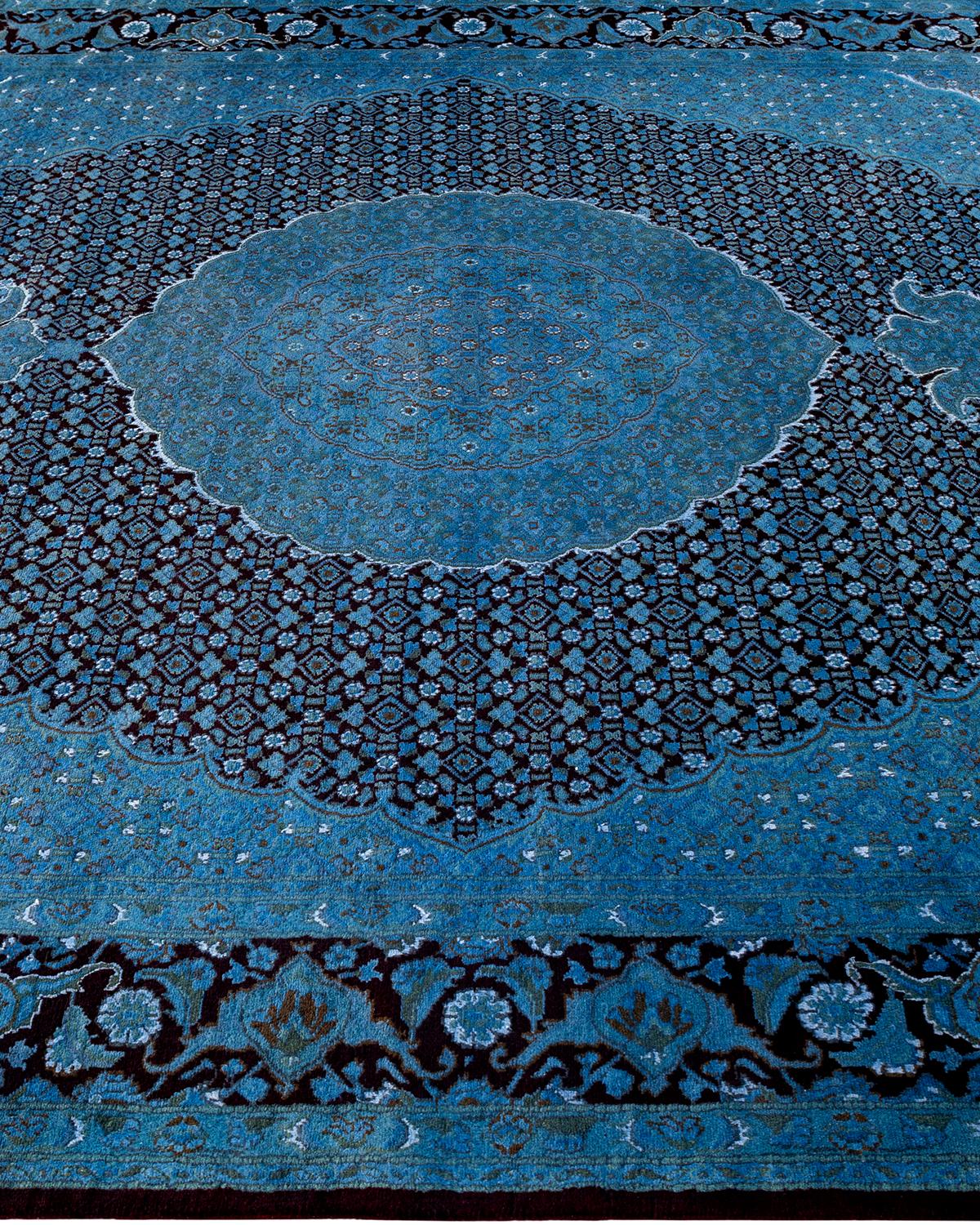 Contemporary Overdyed Hand Knotted Wool Gray Area Rug im Zustand „Neu“ im Angebot in Norwalk, CT