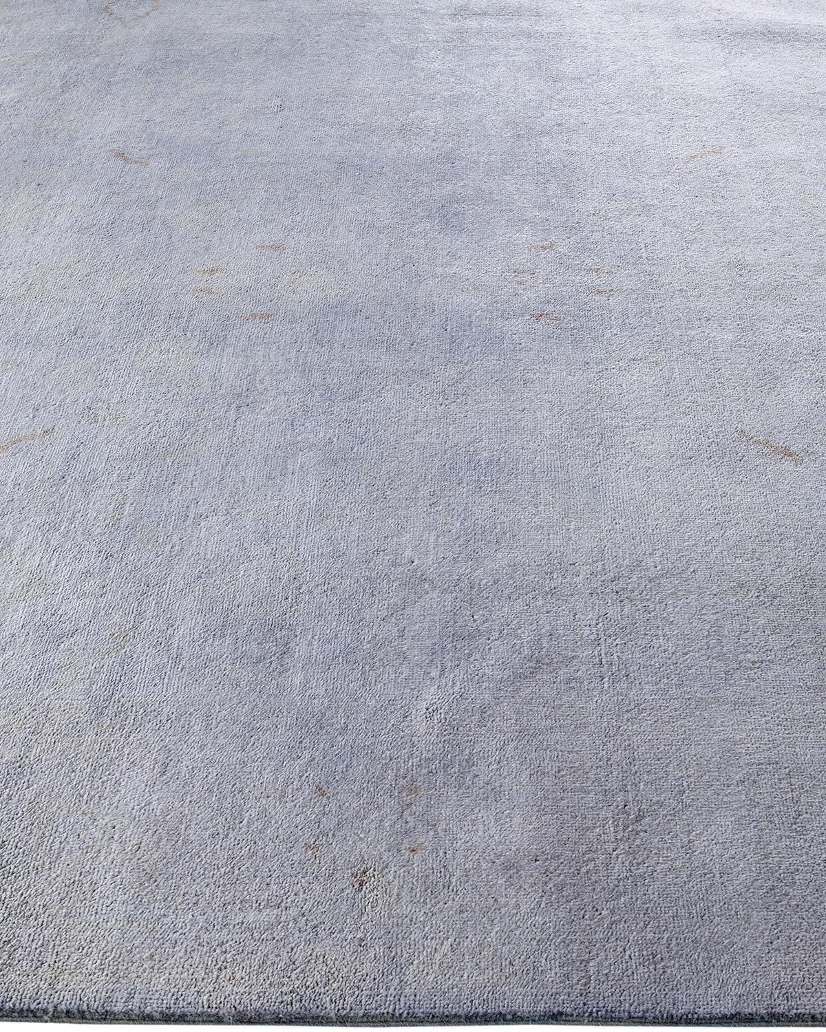 Contemporary Overdyed Hand Knotted Wool Gray Area Rug In New Condition For Sale In Norwalk, CT