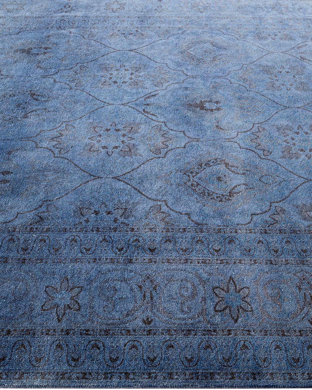Contemporary Overdyed Hand Knotted Wool Gray Area Rug im Zustand „Neu“ im Angebot in Norwalk, CT