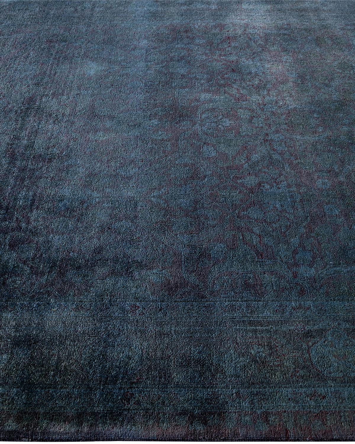 Contemporary Overdyed Hand Knotted Wool Gray Area Rug In New Condition For Sale In Norwalk, CT