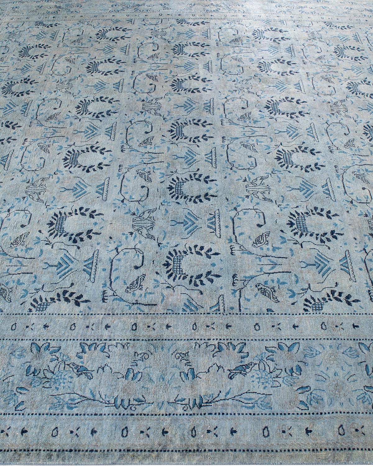 Contemporary Overdyed Hand Knotted Wool Gray Area Rug In New Condition For Sale In Norwalk, CT