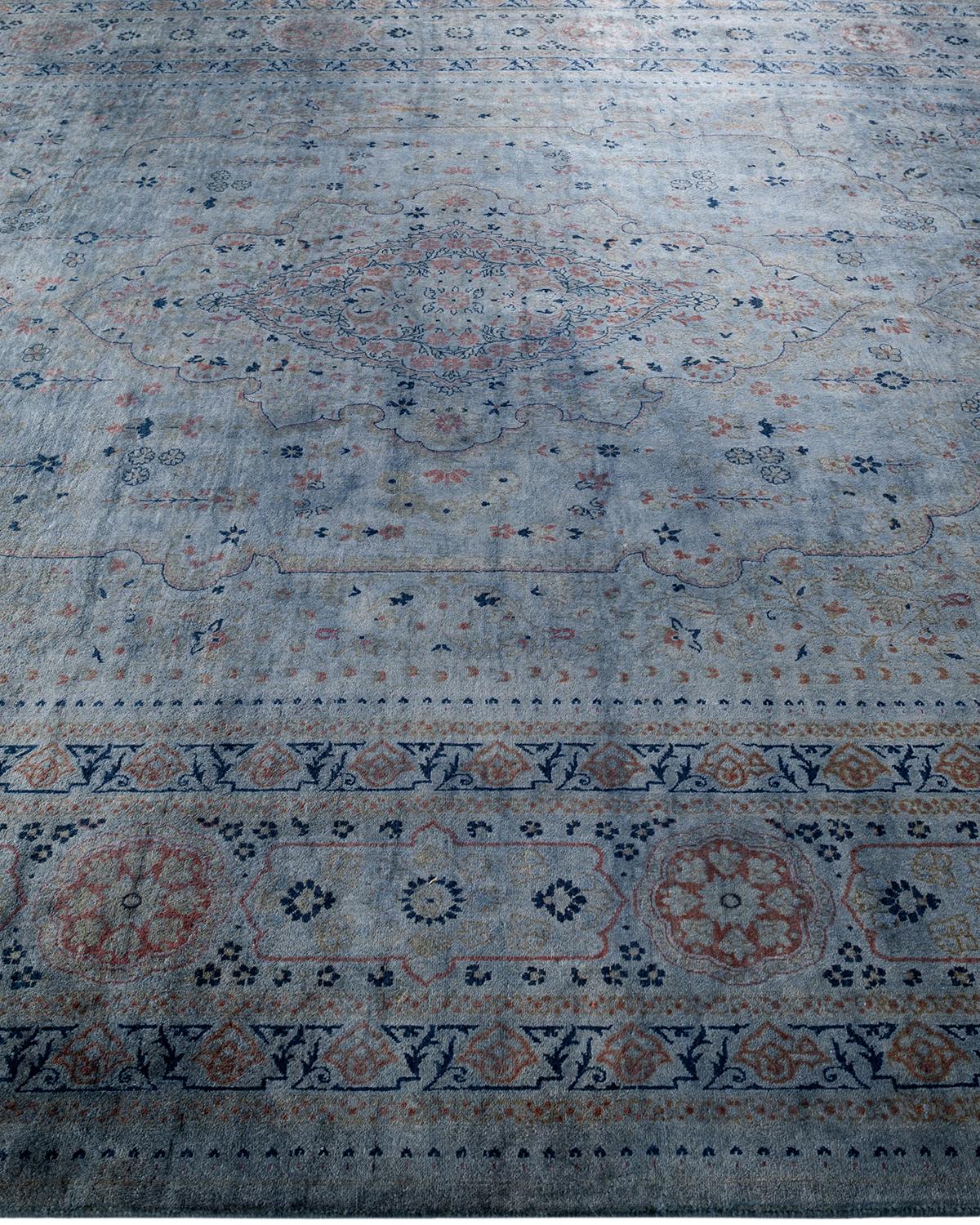 Contemporary Overdyed Hand Knotted Wool Gray Area Rug im Zustand „Neu“ im Angebot in Norwalk, CT