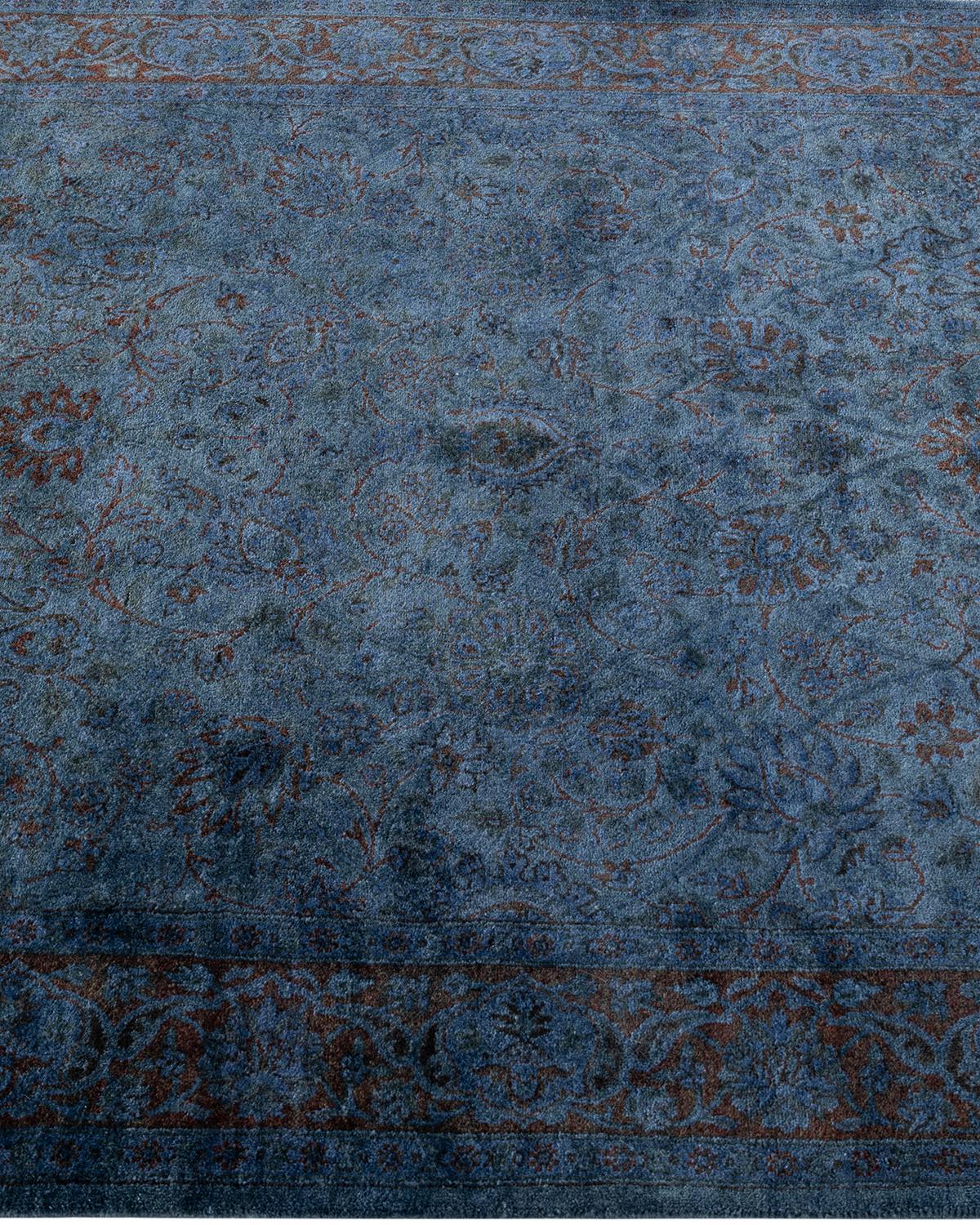 Contemporary Overdyed Hand Knotted Wool Gray Area Rug im Zustand „Neu“ im Angebot in Norwalk, CT