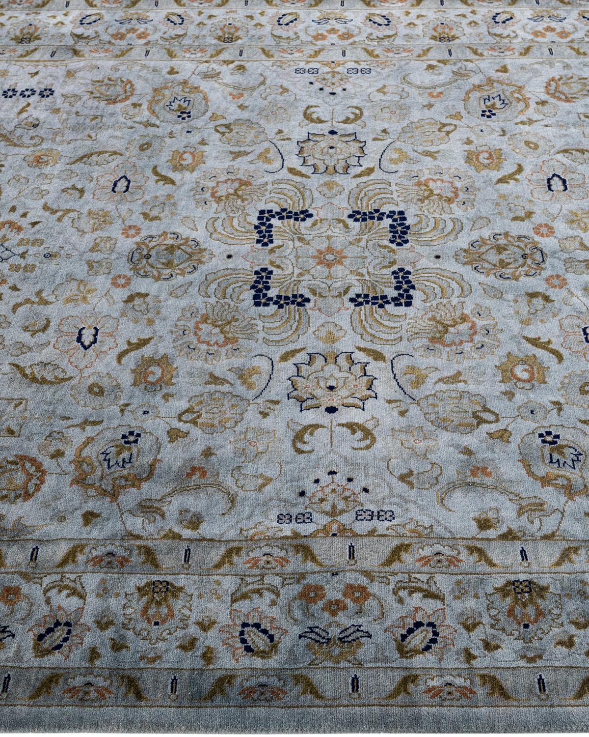Contemporary Overdyed Hand Knotted Wool Gray Area Rug im Zustand „Neu“ im Angebot in Norwalk, CT