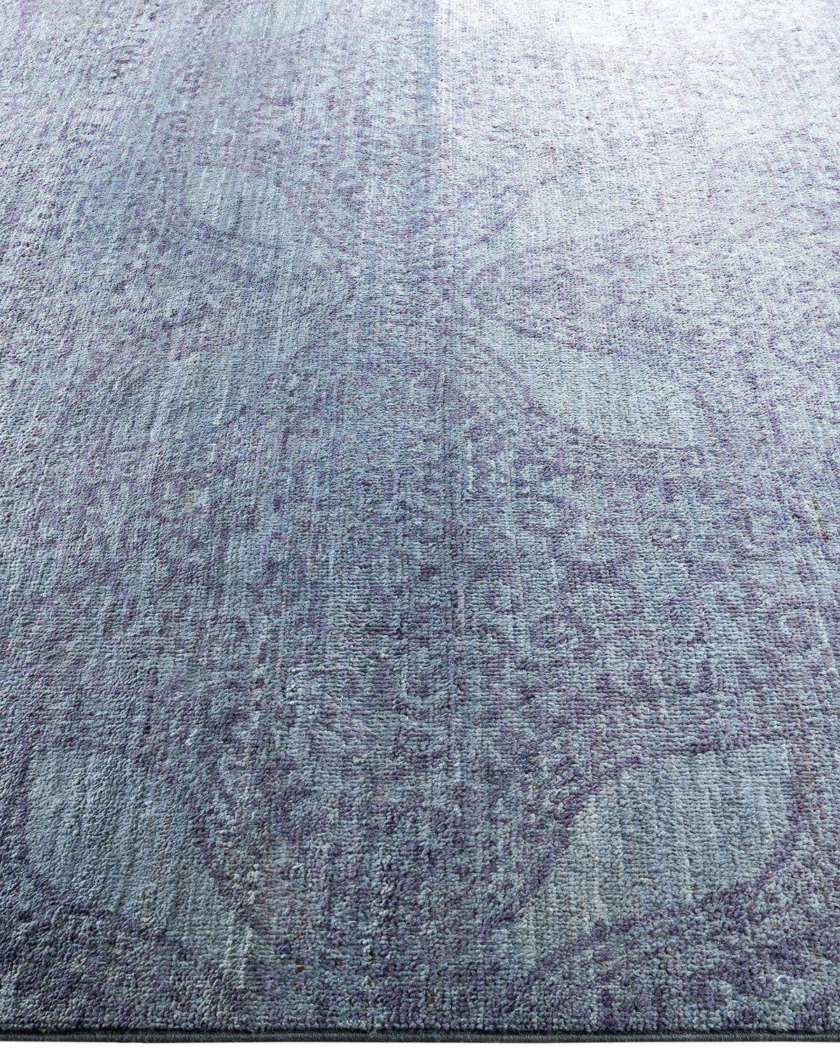 Contemporary Overdyed Hand Knotted Wool Gray Area Rug im Zustand „Neu“ im Angebot in Norwalk, CT