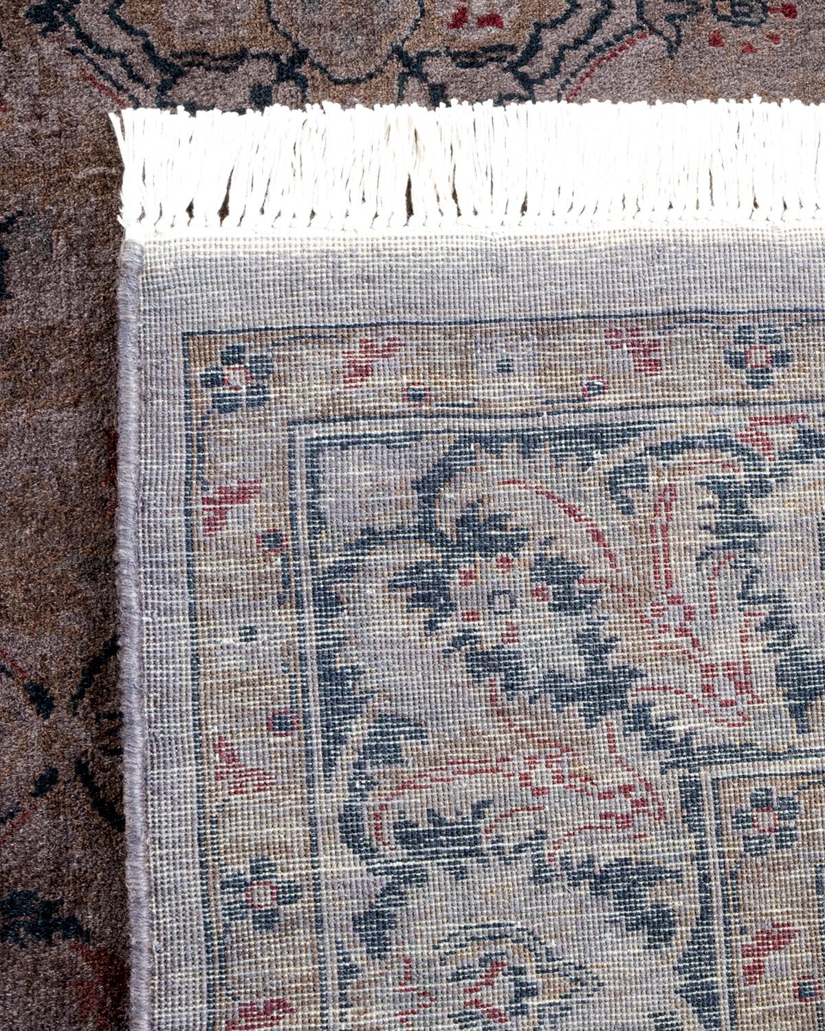 Contemporary Overdyed Hand Knotted Wool Gray Area Rug (21. Jahrhundert und zeitgenössisch) im Angebot