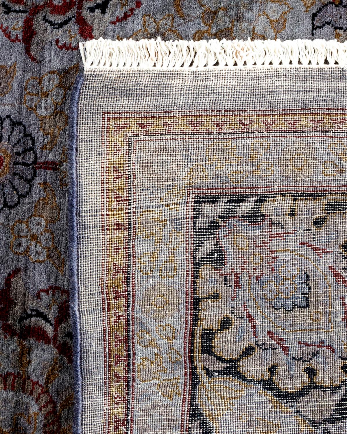 XXI secolo e contemporaneo Contemporary Overdyed Hand Knotted Wool Gray Area Rugs (Tappeto di lana grigio) in vendita