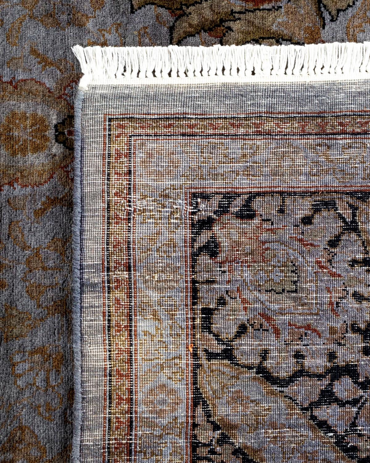 XXIe siècle et contemporain Contemporary Overdyed Hand Knotted Wool Gray Area Rug (Tapis de sol surdimensionné en laine grise nouée à la main) en vente