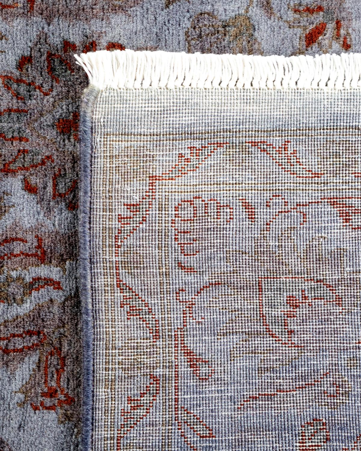 Contemporary Overdyed Hand Knotted Wool Gray Area Rug (21. Jahrhundert und zeitgenössisch) im Angebot