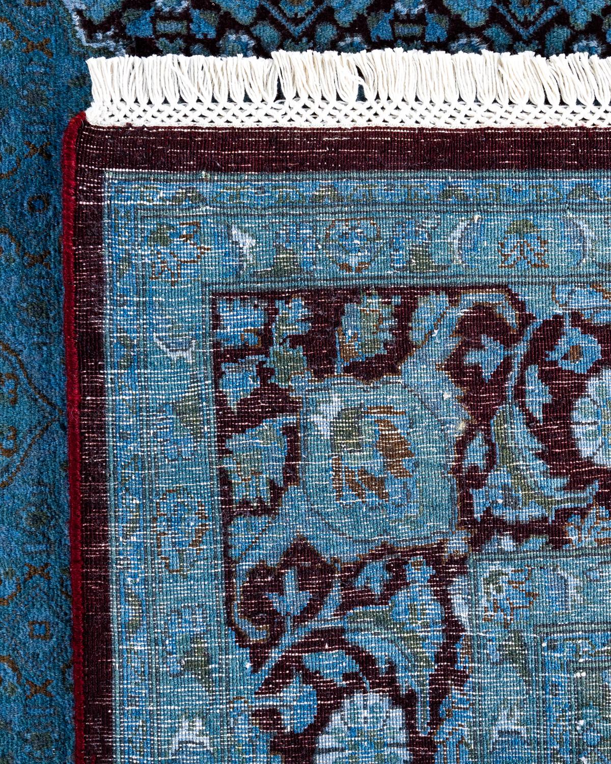 Contemporary Overdyed Hand Knotted Wool Gray Area Rug (21. Jahrhundert und zeitgenössisch) im Angebot