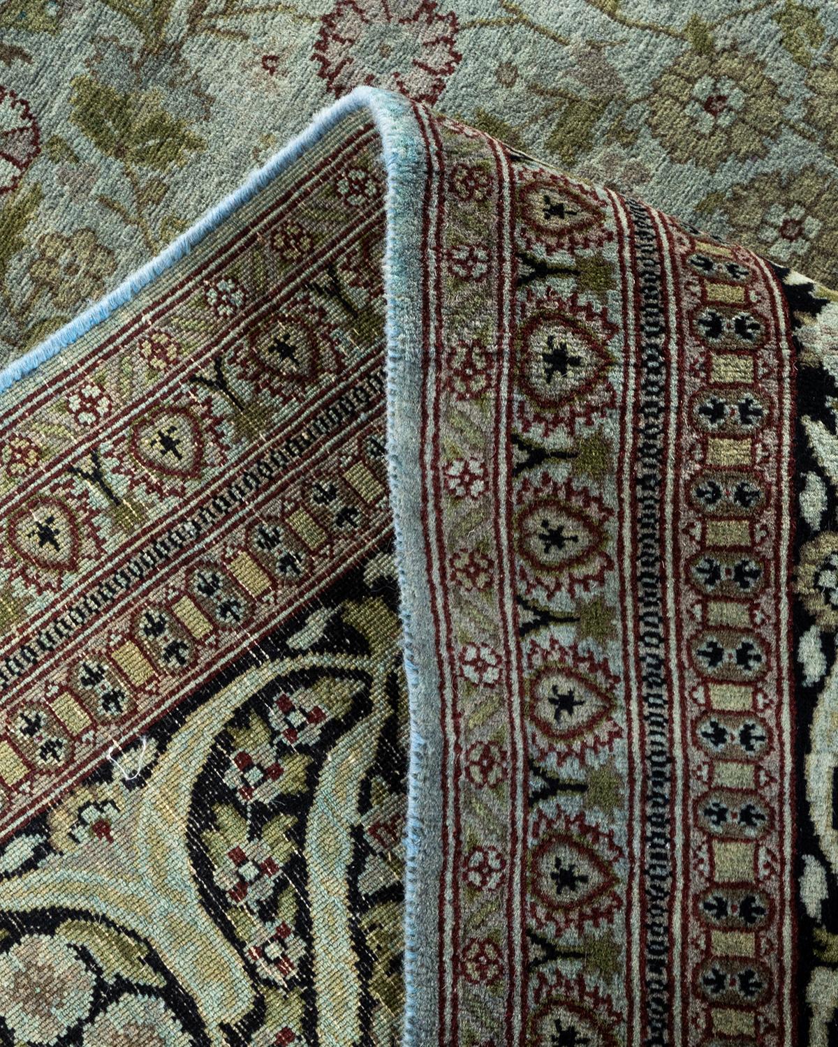 Lana Contemporary Overdyed Hand Knotted Wool Gray Area Rugs (Tappeto di lana grigio) in vendita