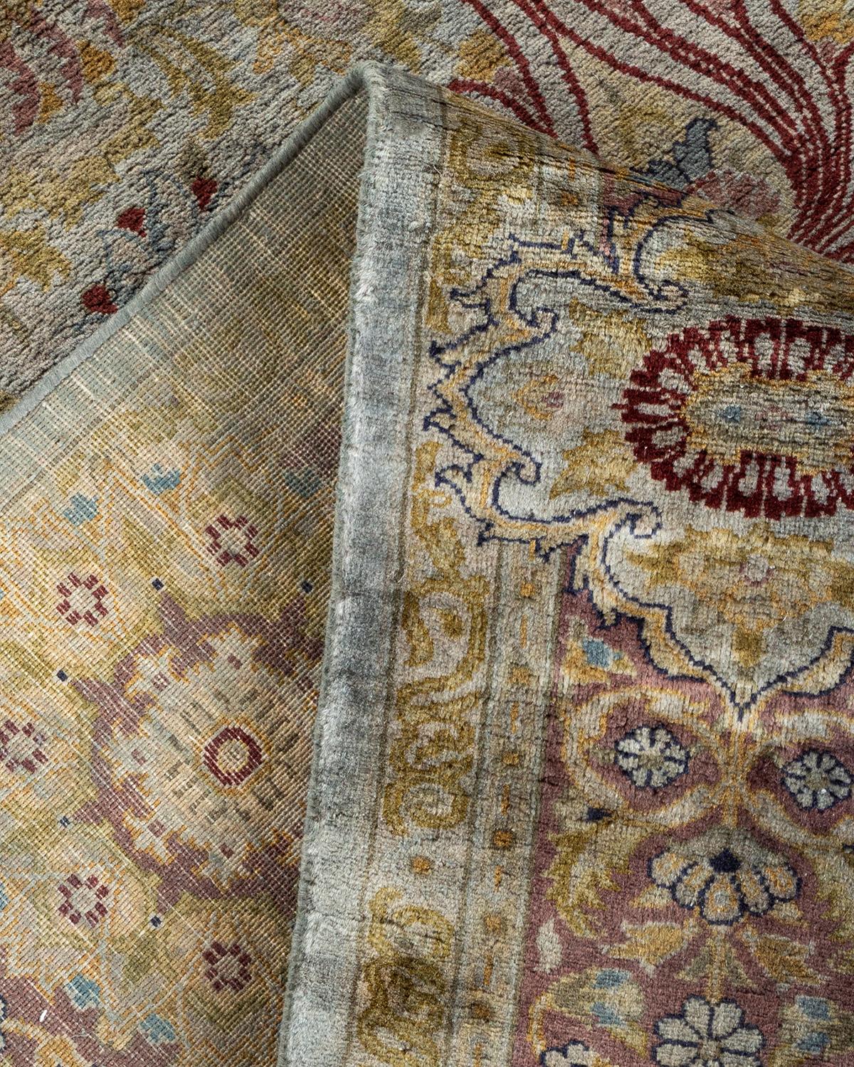 Lana Contemporary Overdyed Hand Knotted Wool Gray Area Rugs (Tappeto di lana grigio) in vendita