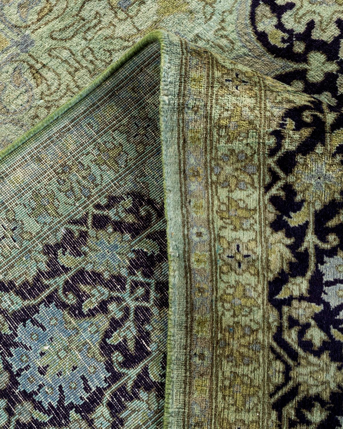Lana Contemporary Overdyed Hand Knotted Wool Gray Area Rugs (Tappeto di lana grigio) in vendita