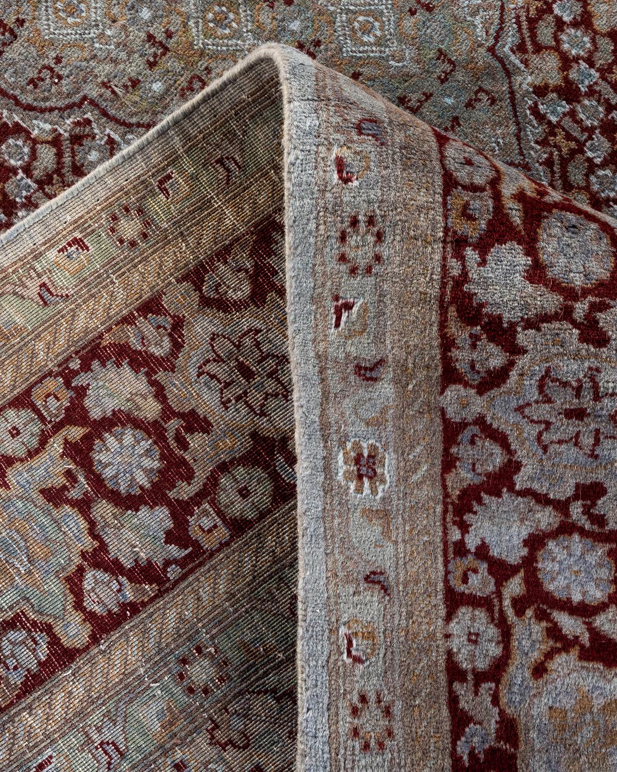 Lana Contemporary Overdyed Hand Knotted Wool Gray Area Rugs (Tappeto di lana grigio) in vendita