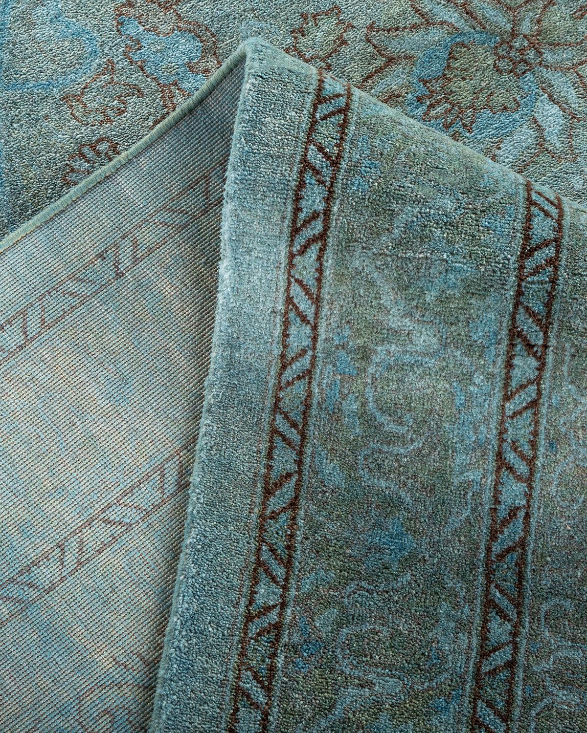 Lana Contemporary Overdyed Hand Knotted Wool Gray Area Rugs (Tappeto di lana grigio) in vendita